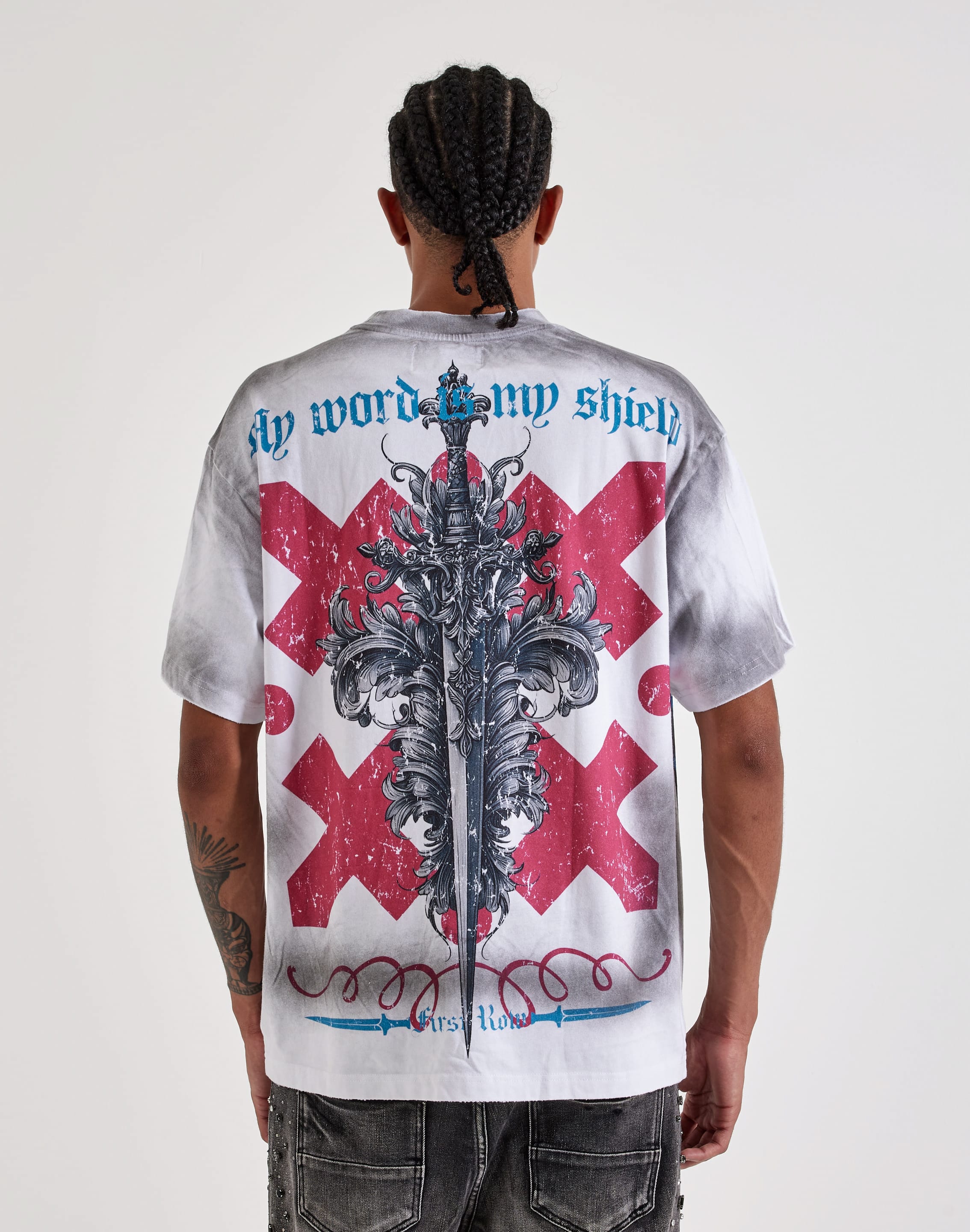 Photo of First Row Stained Glass Skull Rhinestone Tee