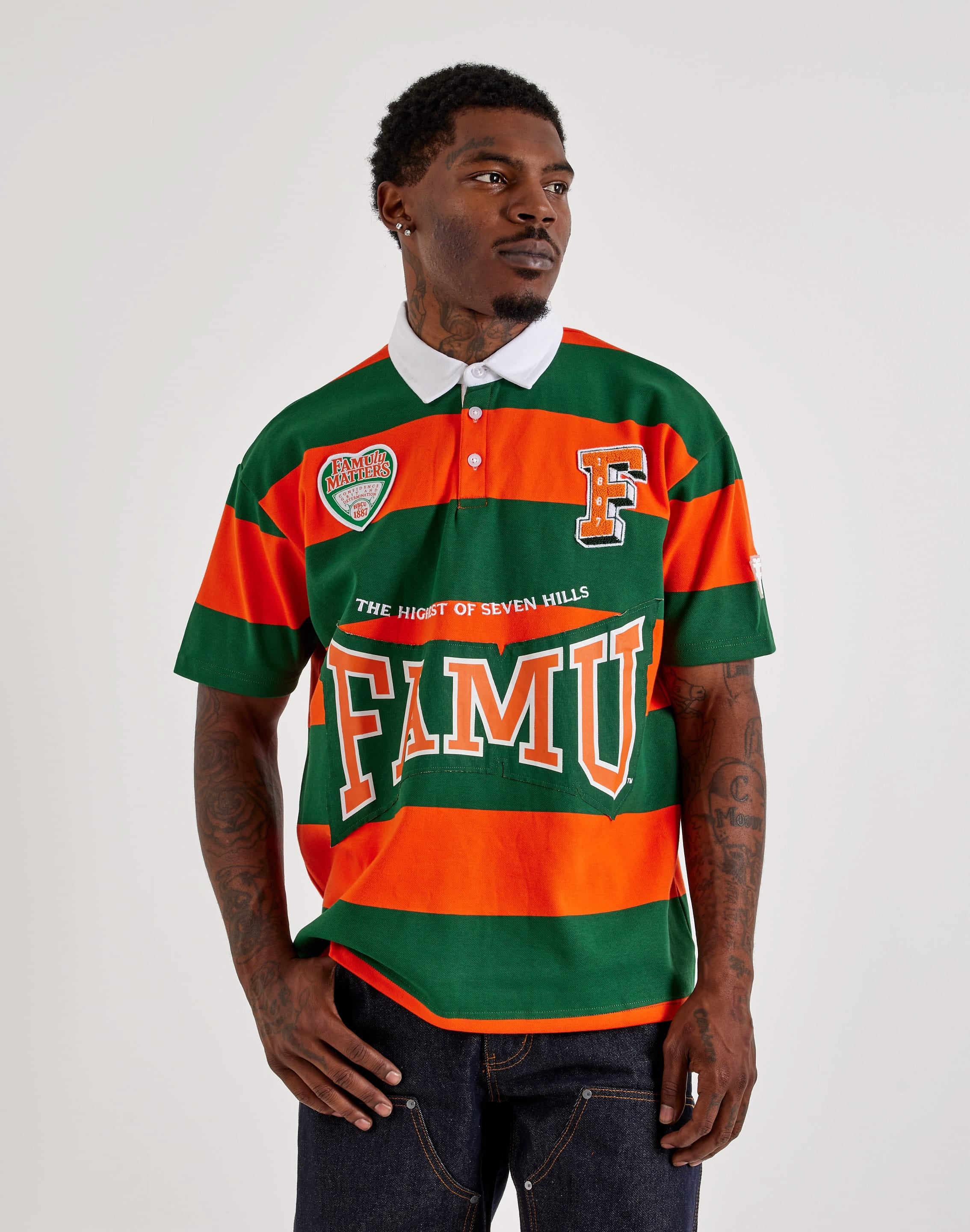 For The Fan FAMU Earned Stripes Rugby Shirt, image 1 of 4