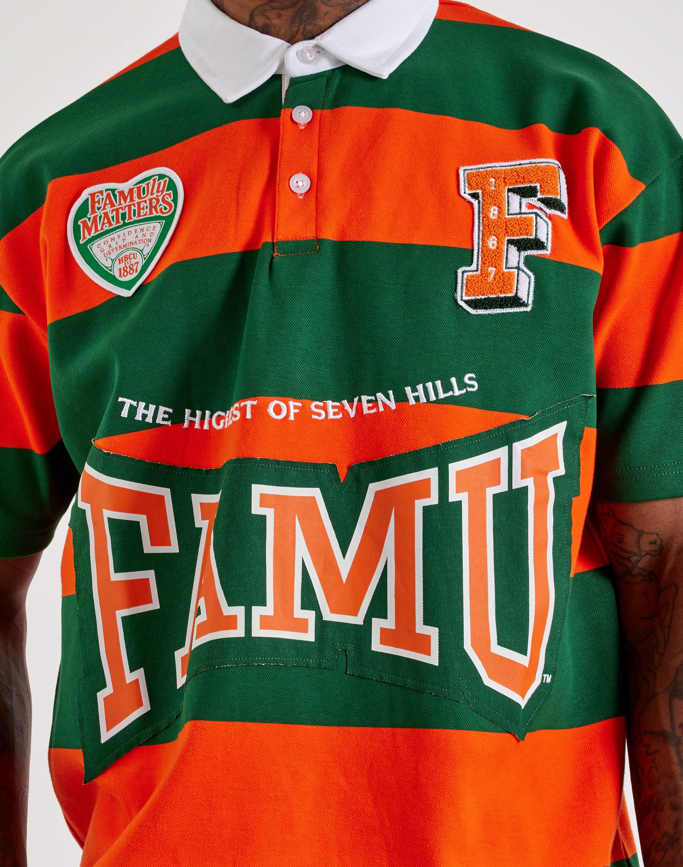 For The Fan FAMU Earned Stripes Rugby Shirt, image 2 of 4
