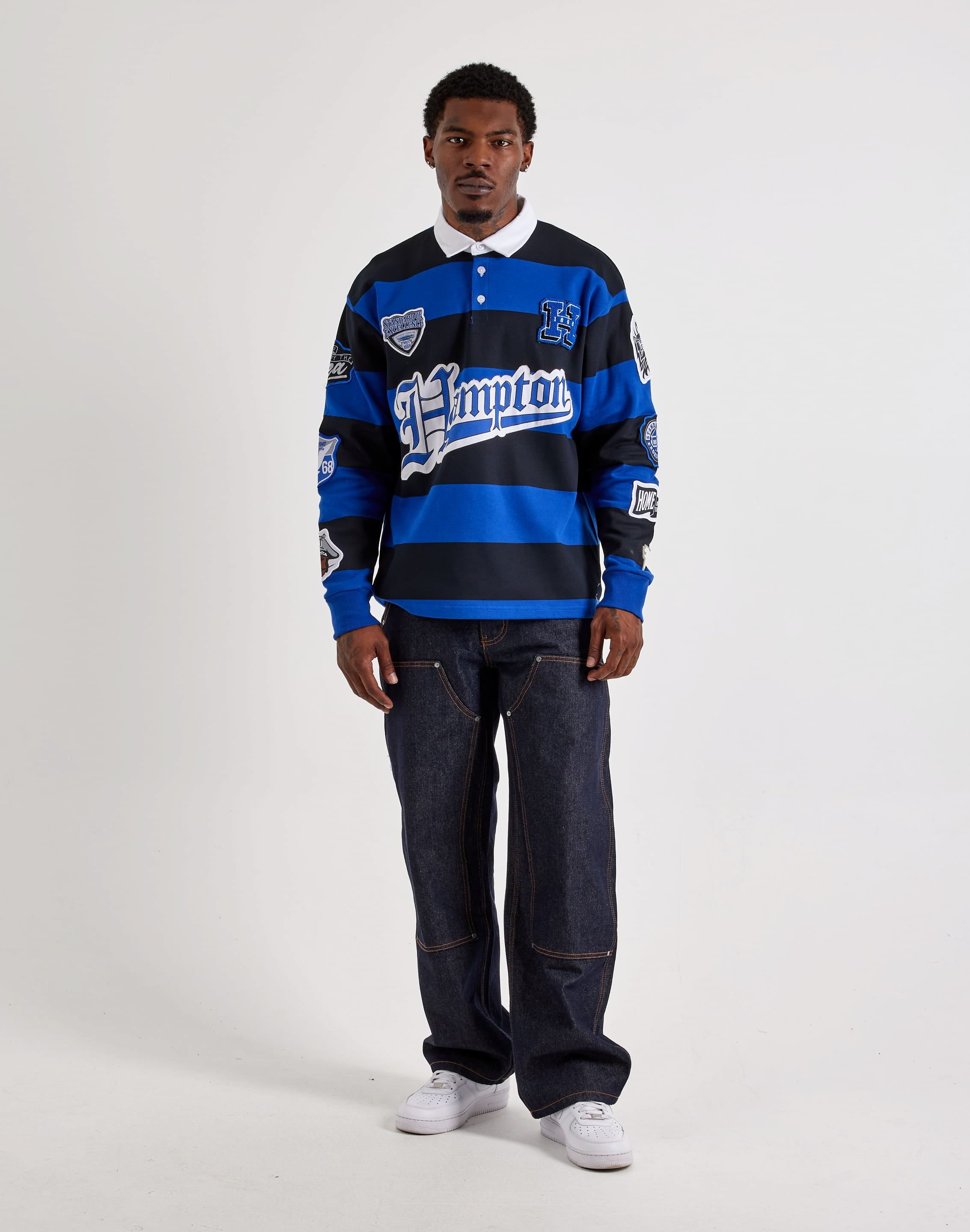 For The Fan Hampton University Striped Long-Sleeve Rugby Shirt, image 6 of 6