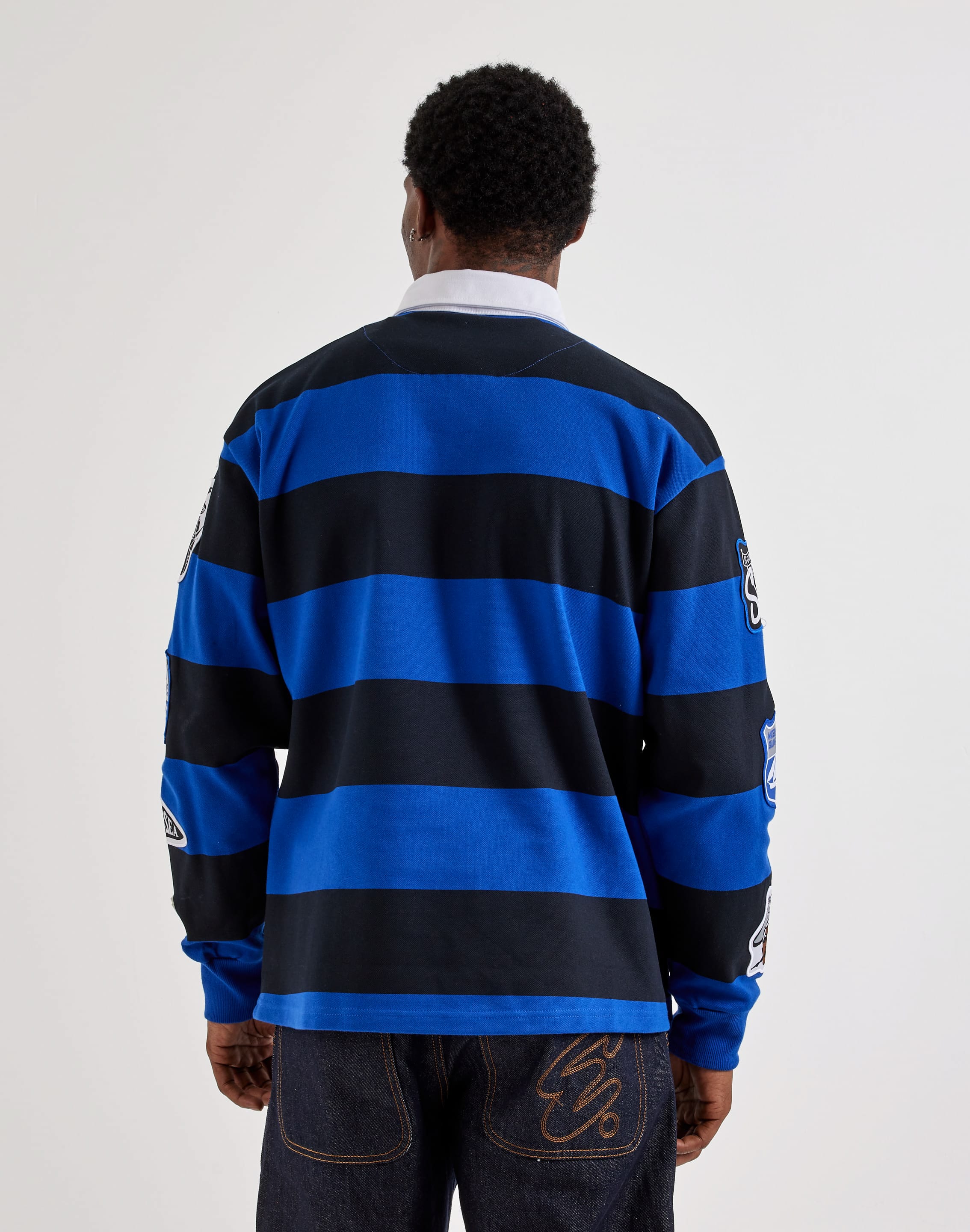 For The Fan Hampton University Striped Long-Sleeve Rugby Shirt, image 5 of 6