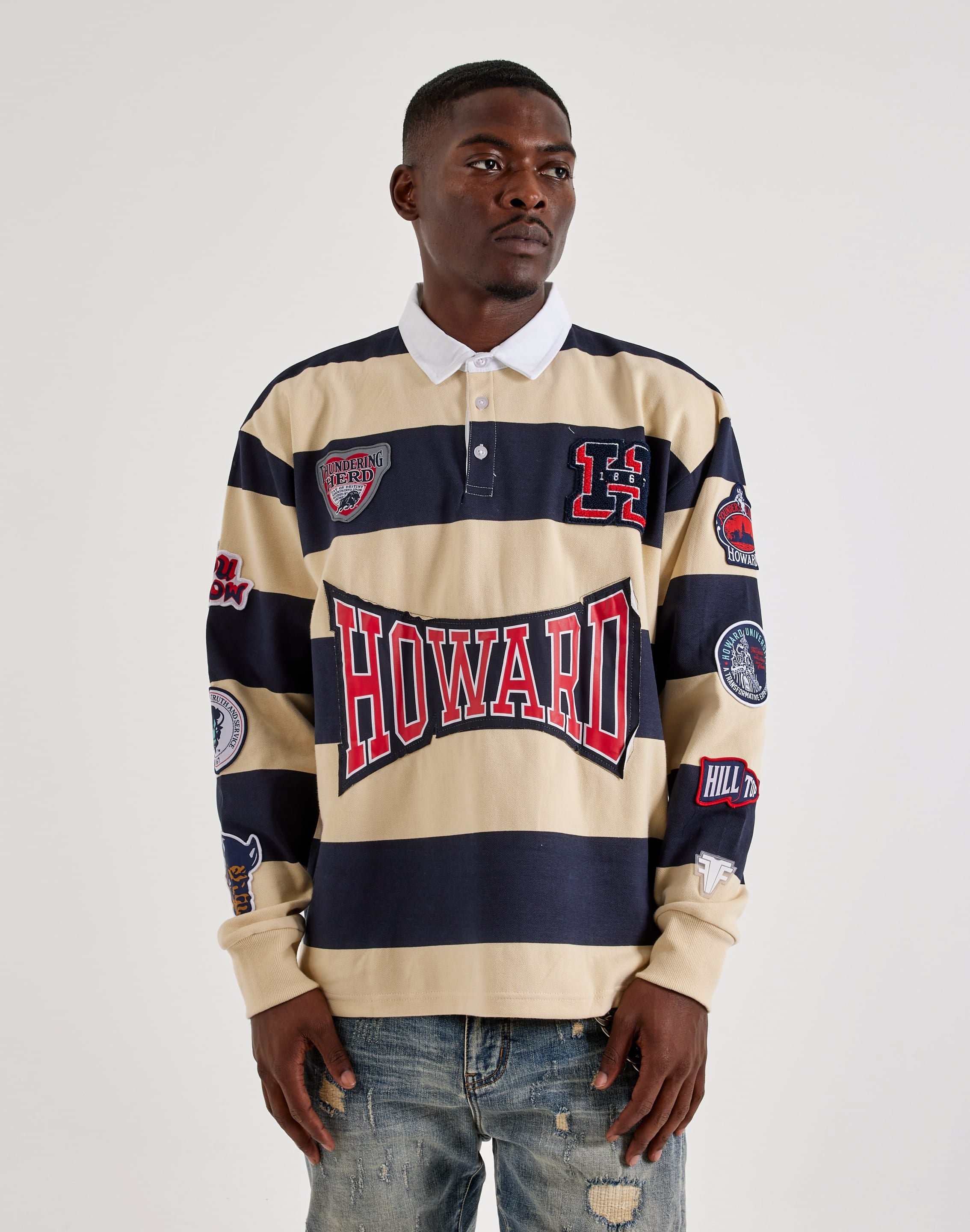 Photo of For The Fan Howard University Long-Sleeve Rugby Shirt