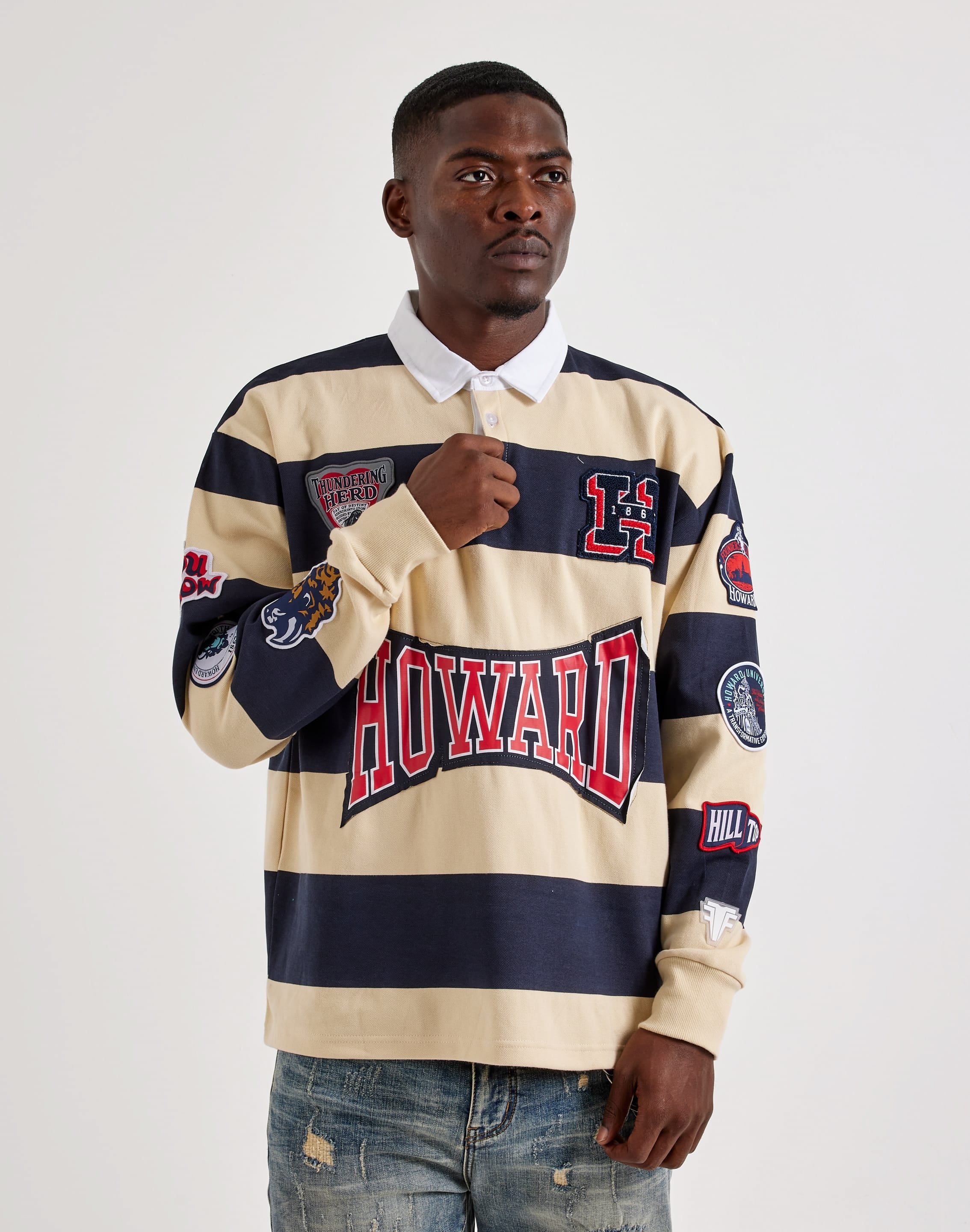 Photo of For The Fan Howard University Long-Sleeve Rugby Shirt
