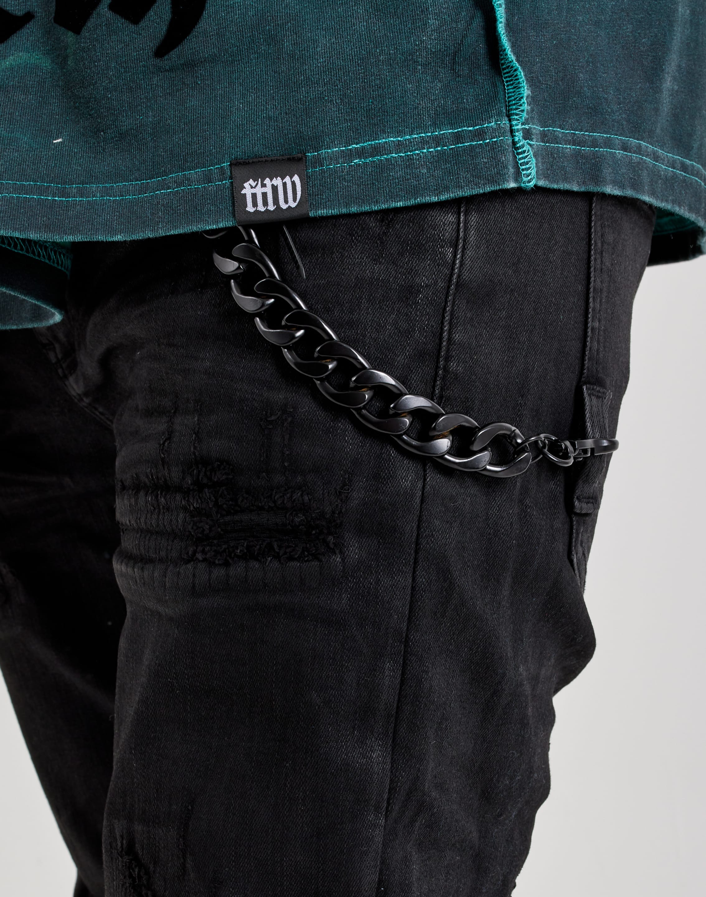 GFTD LA Slim Waxed Distressed Denim Jeans, image 2 of 4