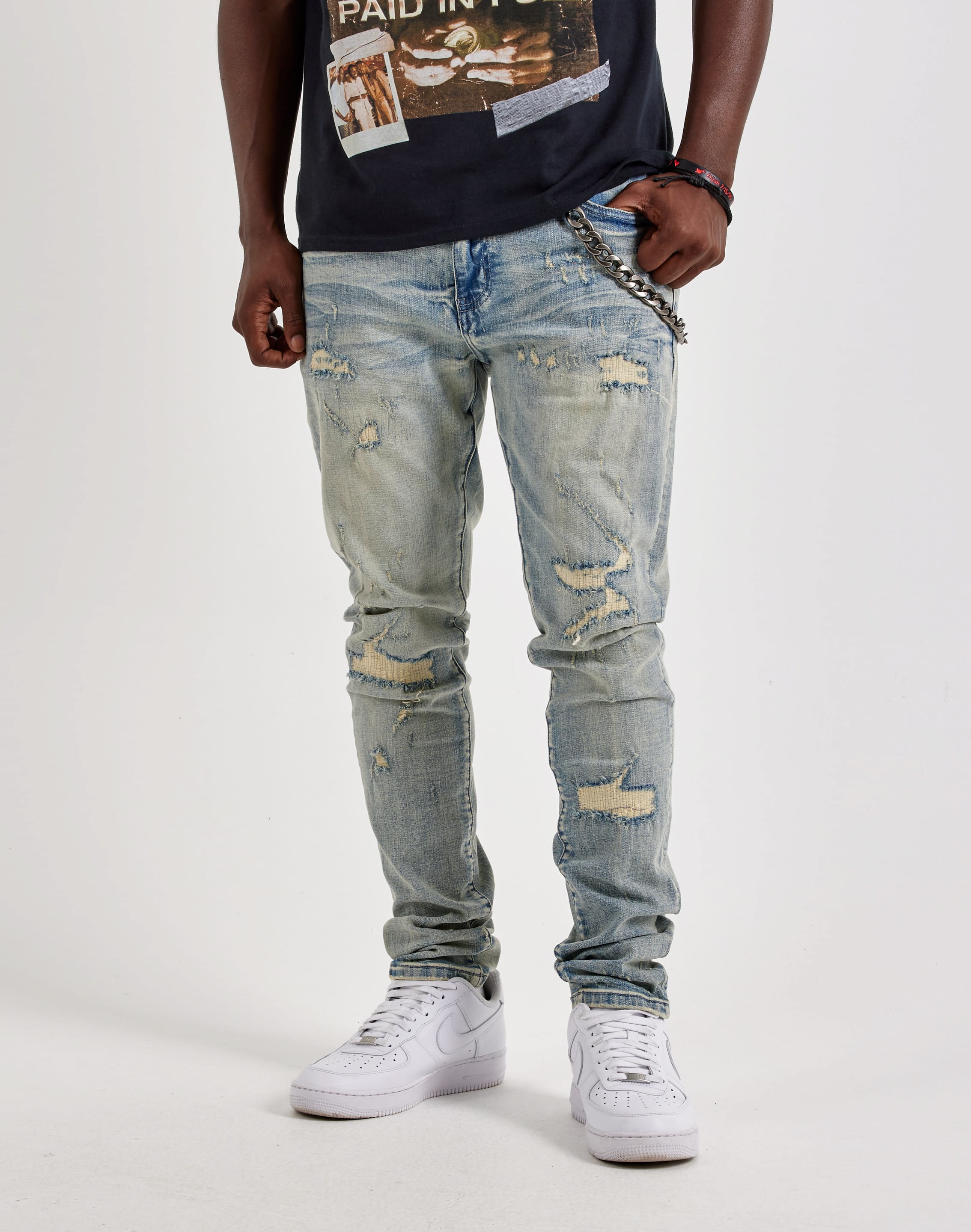 Photo of GFTD LA Supply Slim Distressed Denim Jeans