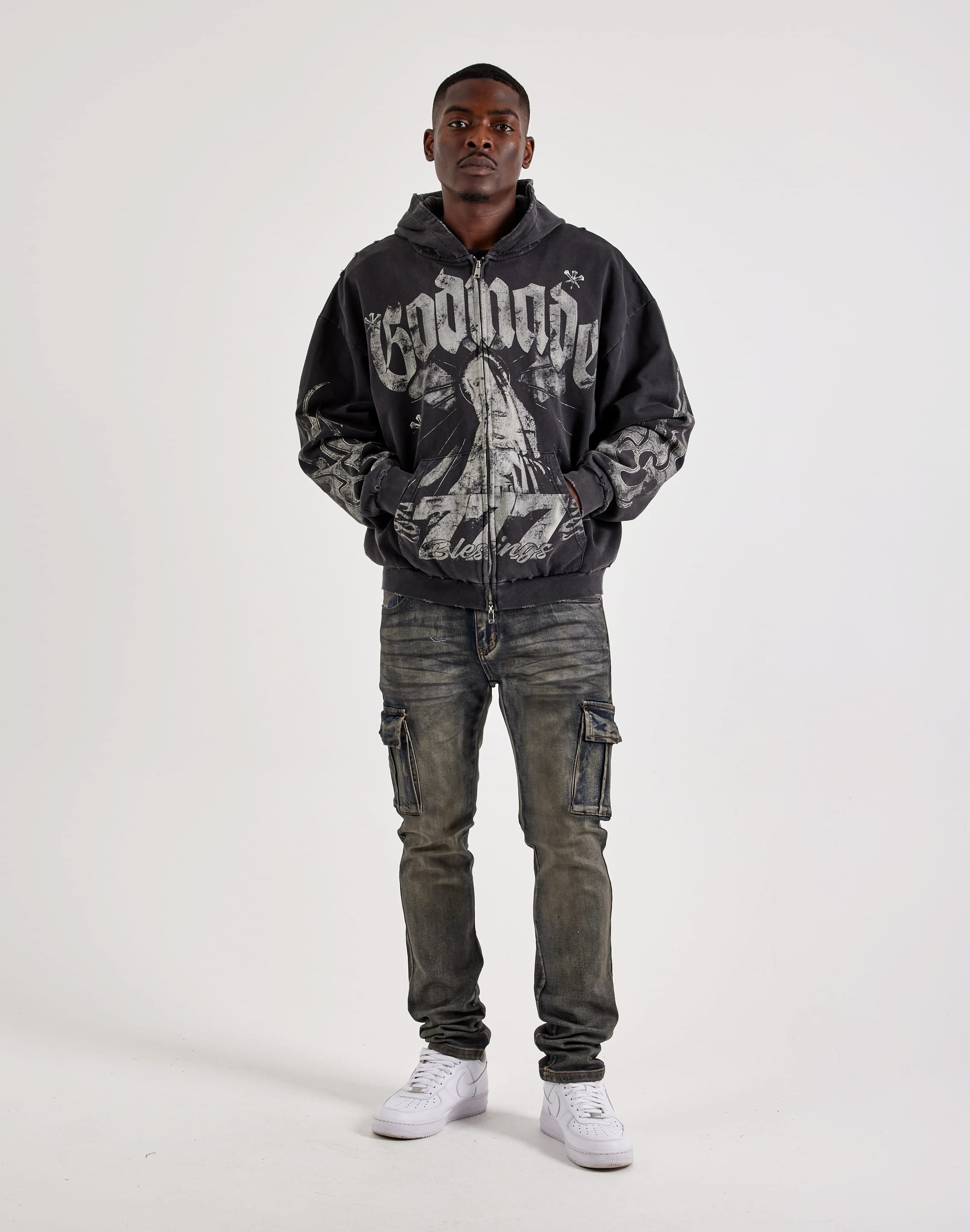 Photo of Godmade 777 Blessings Full-Zip Fleece Hoodie