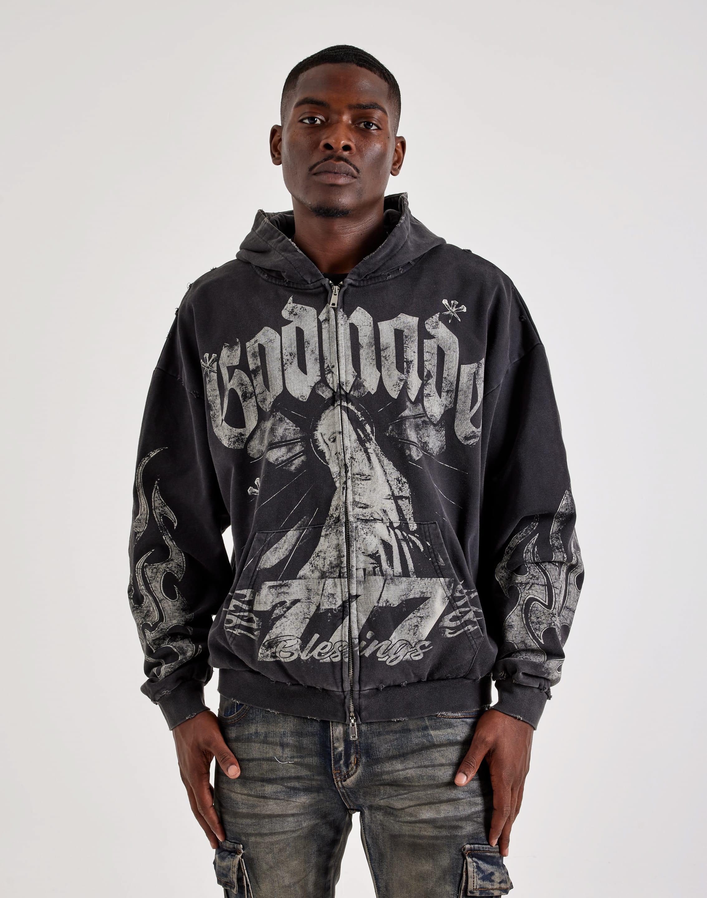 Photo of Godmade 777 Blessings Full-Zip Fleece Hoodie