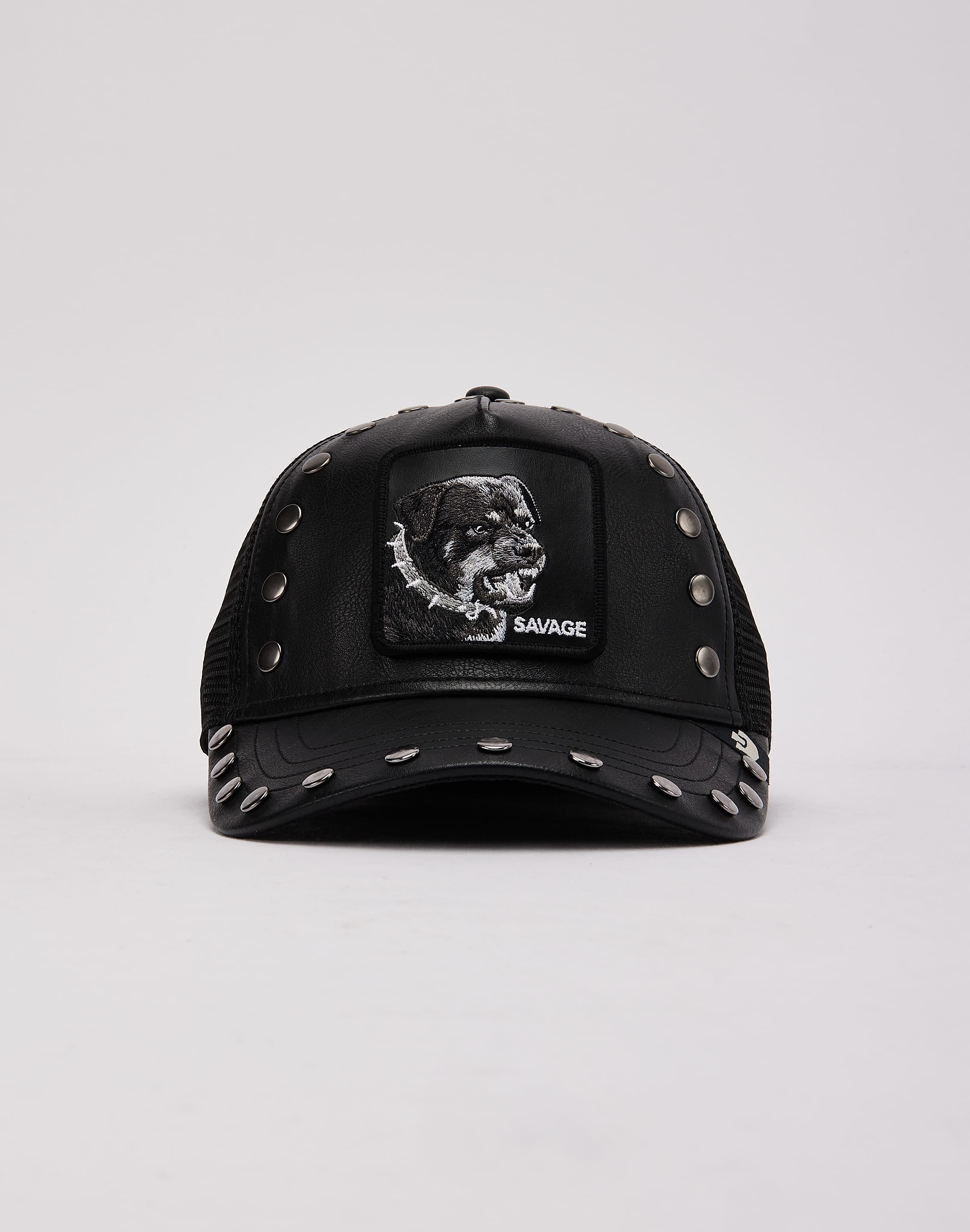 Photo of Goorin Bros Savage Studded Leather Trucker Hat