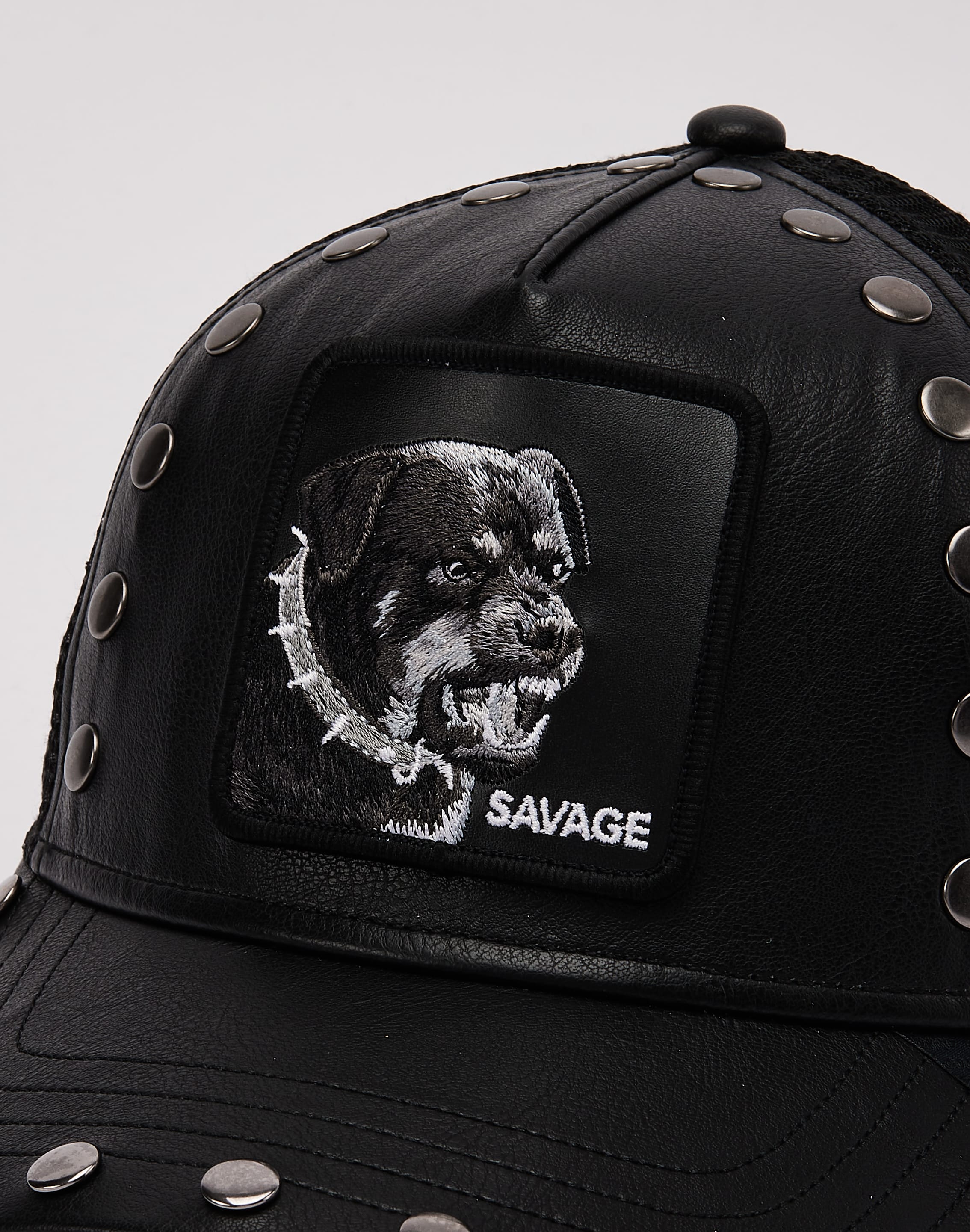 Photo of Goorin Bros Savage Studded Leather Trucker Hat