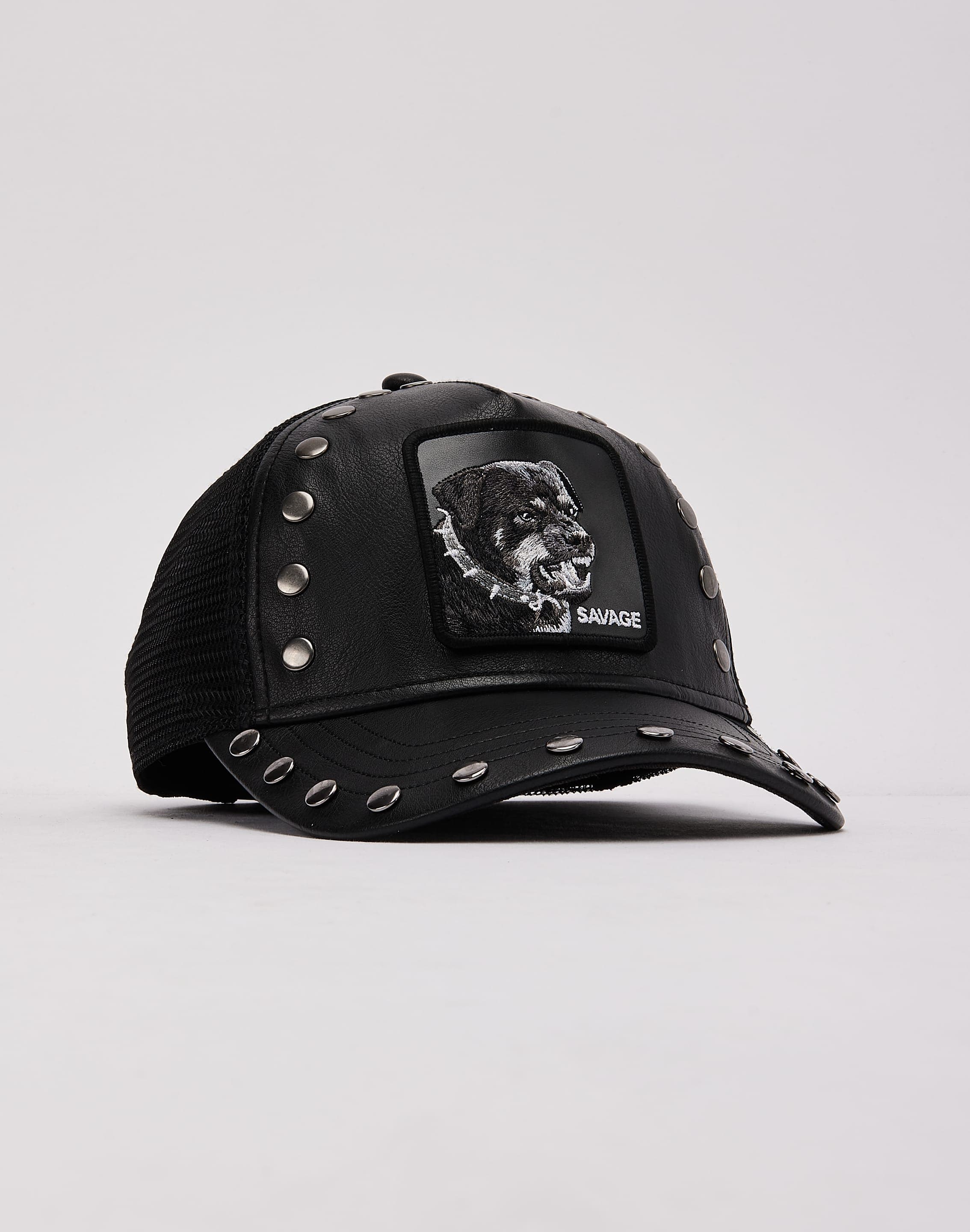 Photo of Goorin Bros Savage Studded Leather Trucker Hat