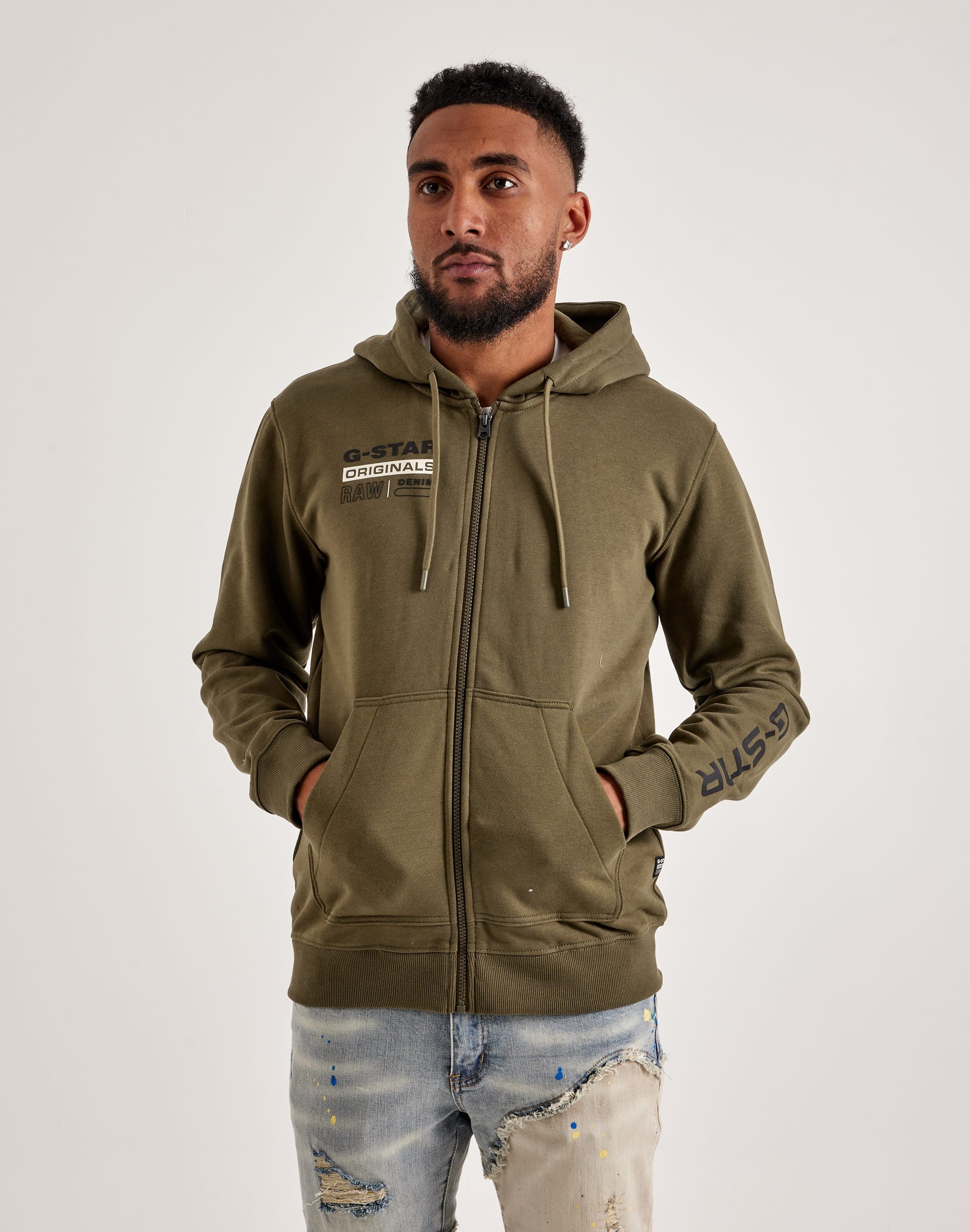 G-STAR Sweatshirt pour homme Nifous Zip Thru, Beige (Dk Brick D25122-d566-1214), M G-STAR Sweatshirt pour homme Nifous Zip Thru, Beige (Dk Brick D25122-d566-1214), M