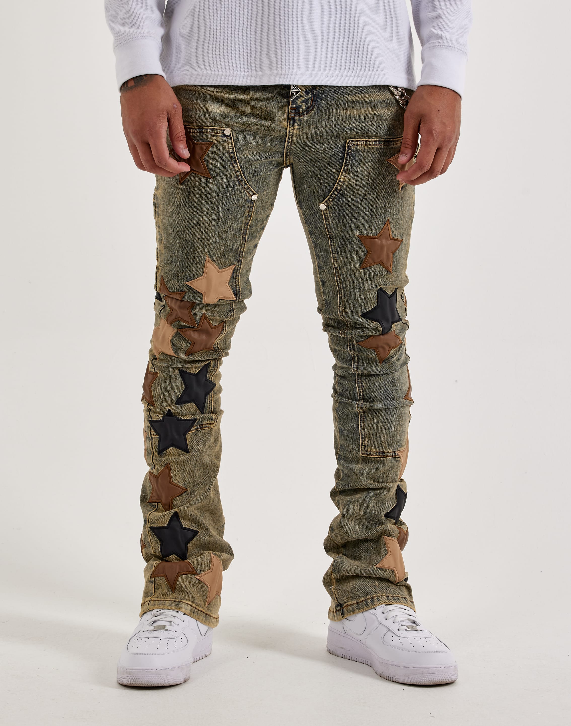 Guapi Vintage Stars Stacked Denim Jeans DTLR