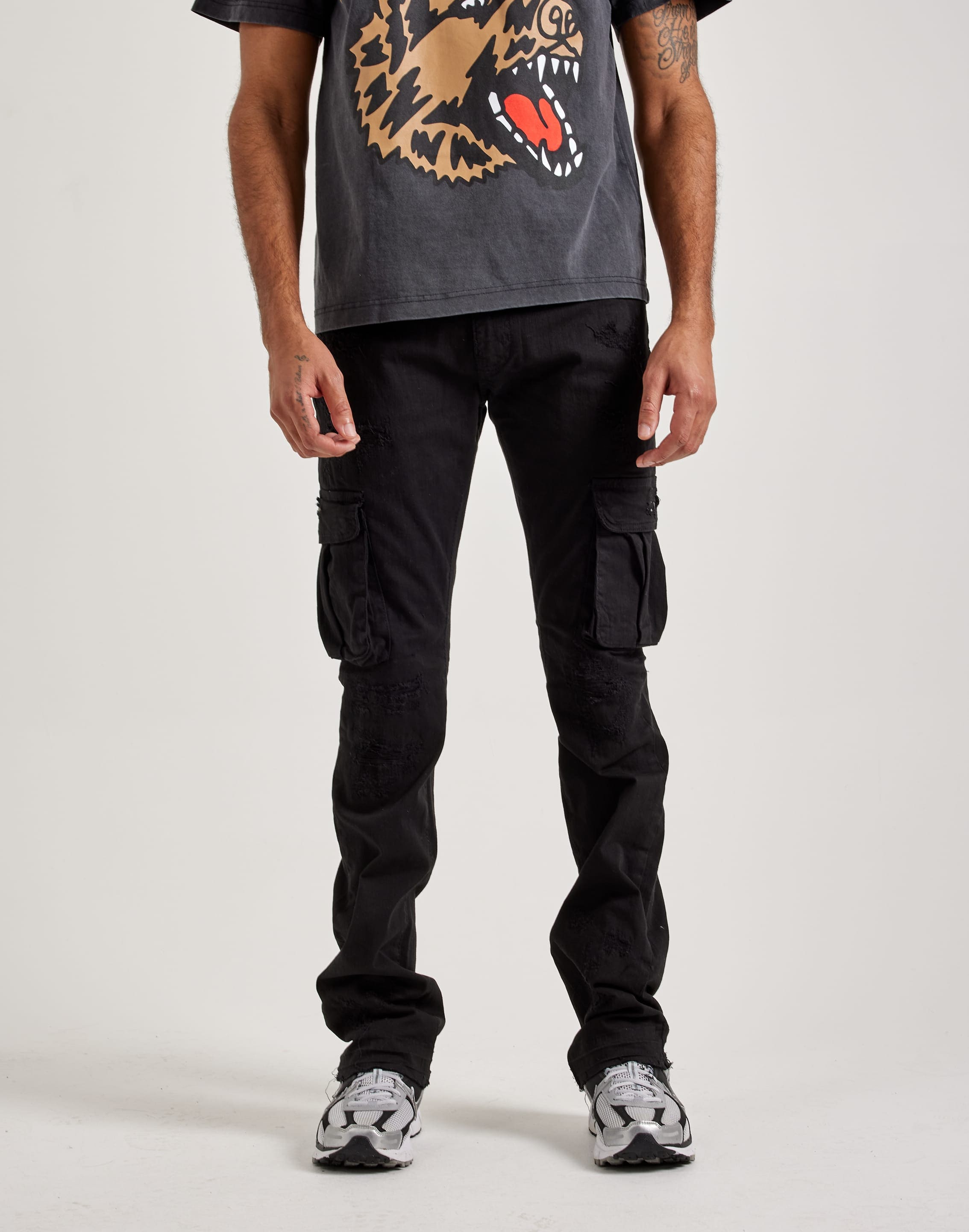 mens Jordan Craig Stacked Flare Denim Jeans Mens