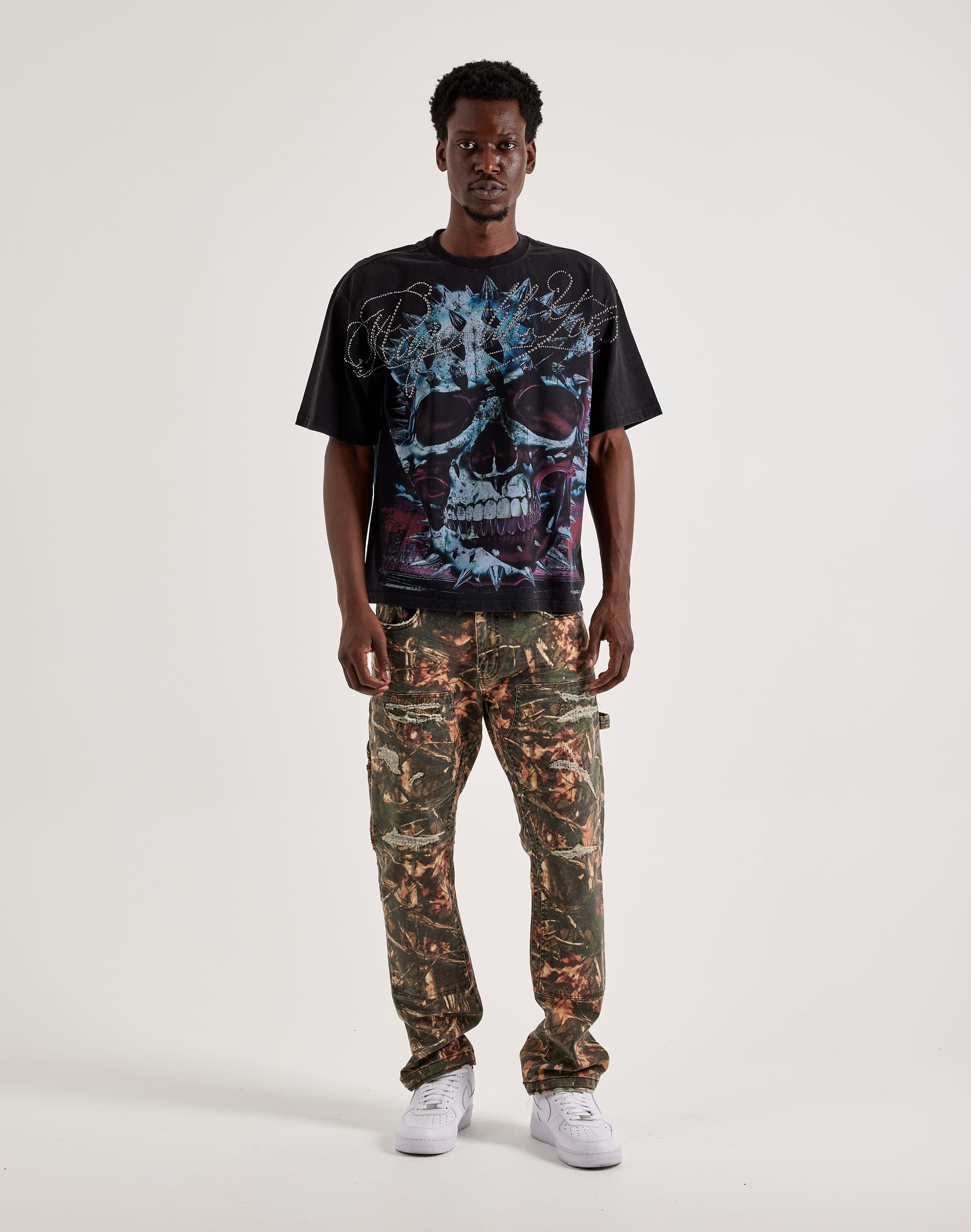 Photo of Jordan Craig Collins Distressed Camo Carpenter Straight Pants