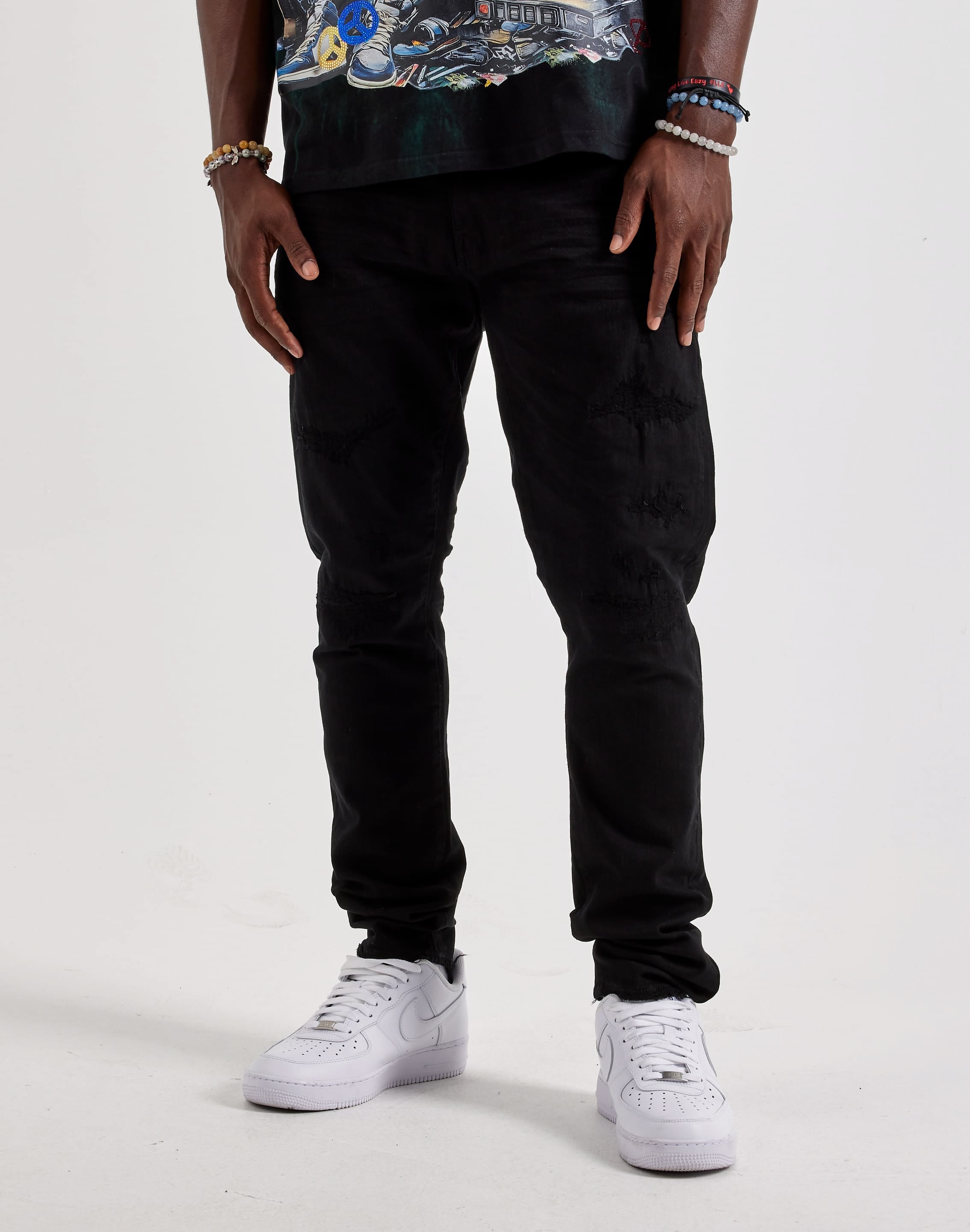 Photo of Jordan Craig Ross Slim Distressed Denim Jeans