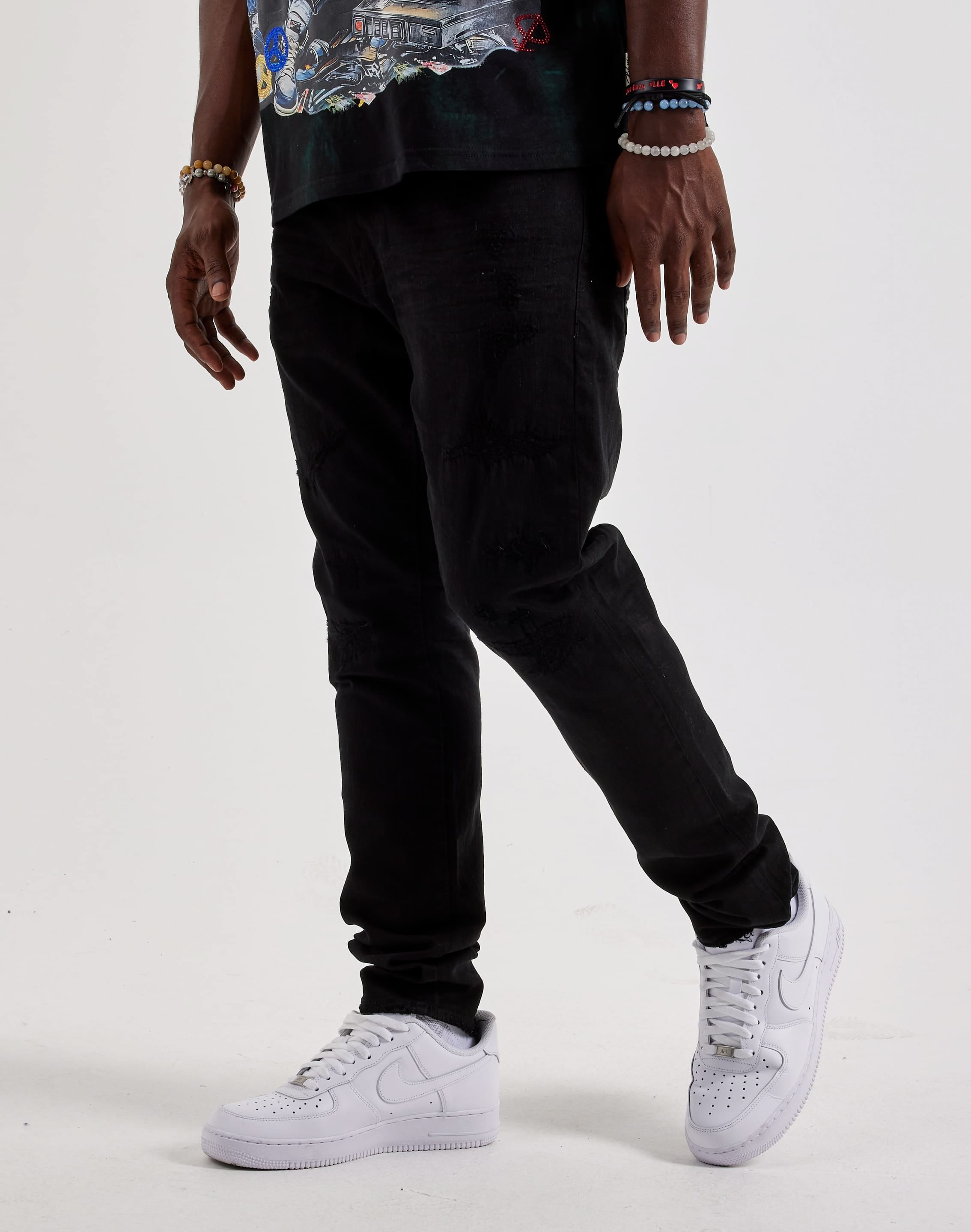 Photo of Jordan Craig Ross Slim Distressed Denim Jeans