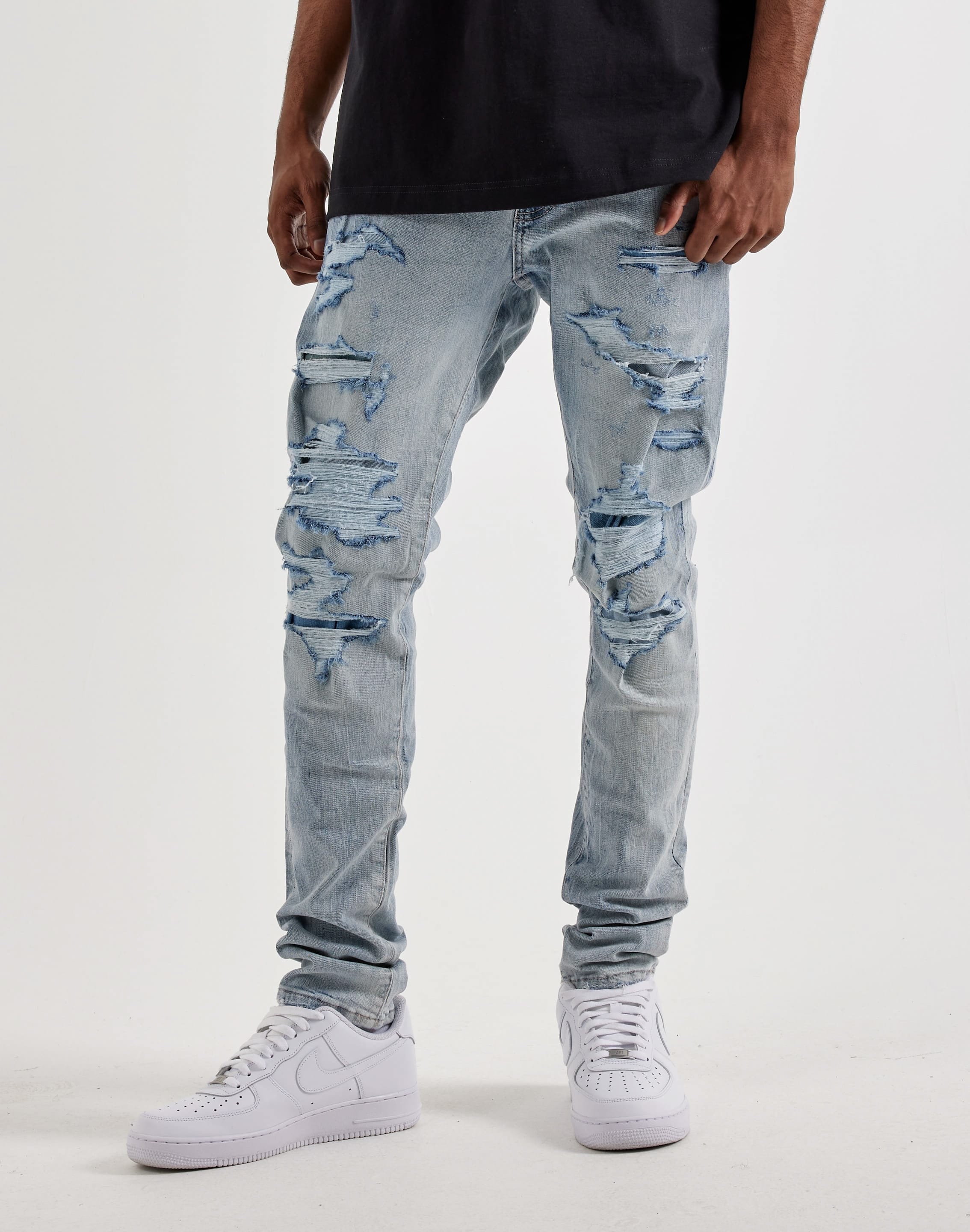 Photo of Jordan Craig Sean Slim Distressed Denim Jeans
