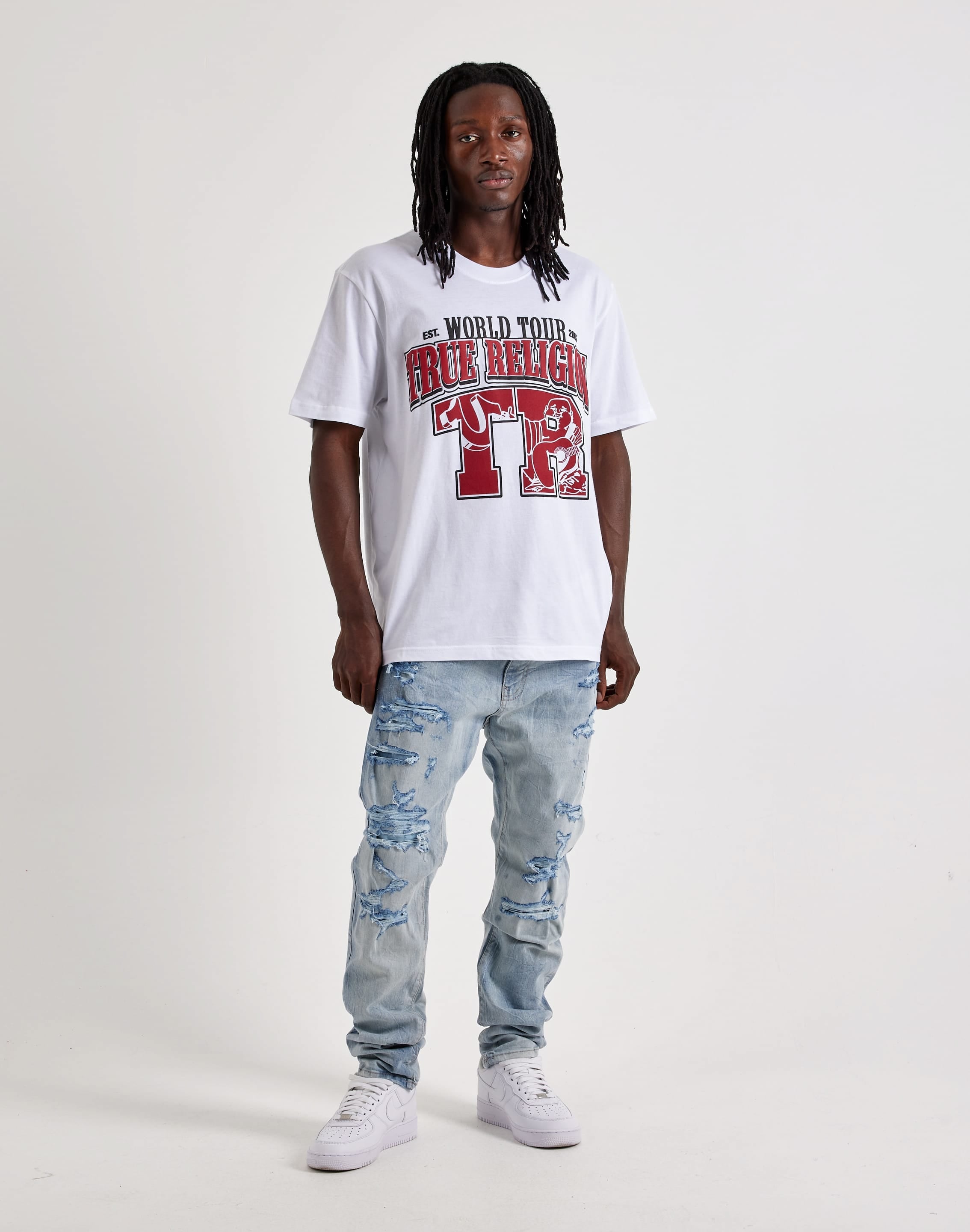 Photo of Jordan Craig Sean Slim Distressed Denim Jeans