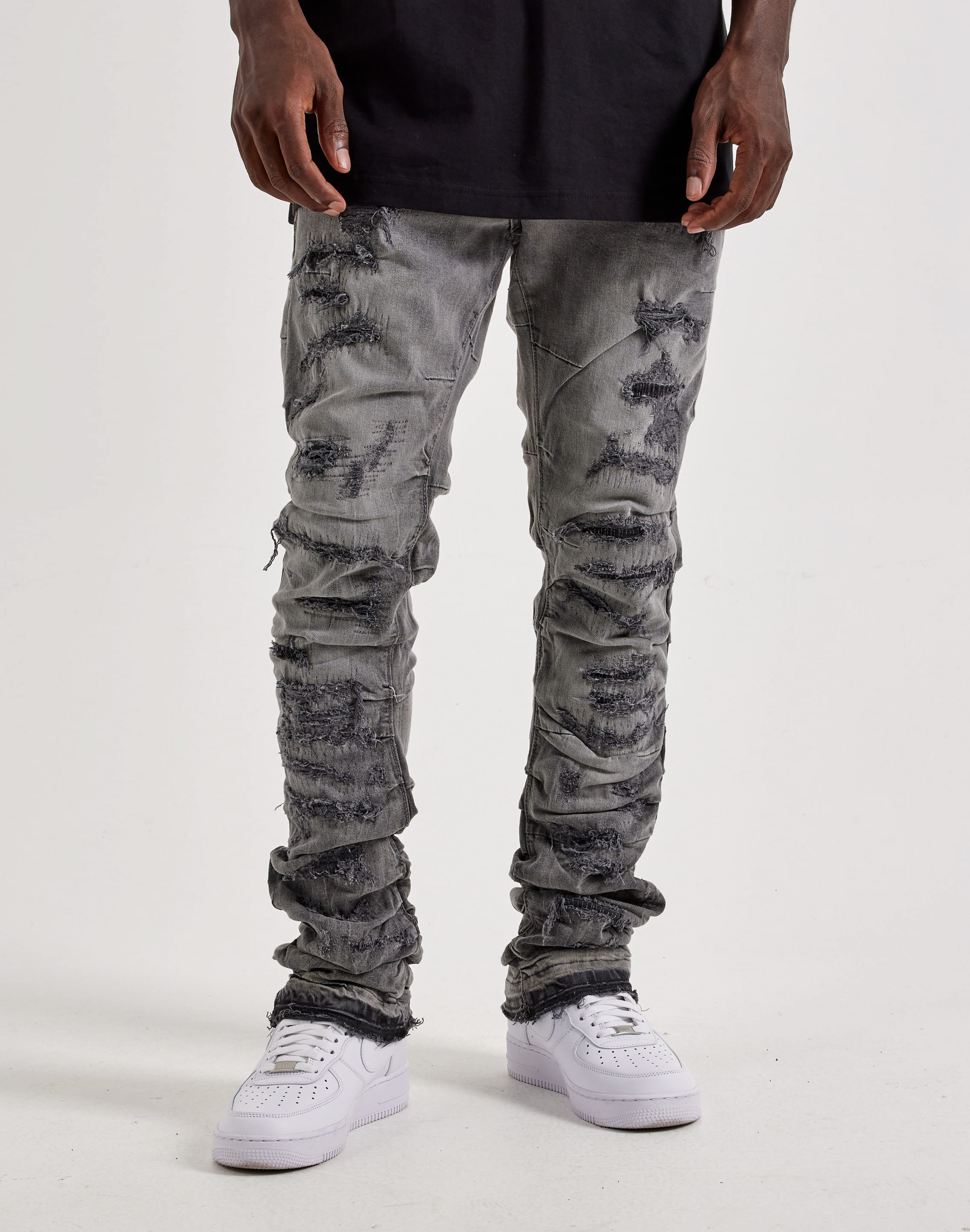 Photo of Jordan Craig Martin Stacked Distressed Denim Jeans