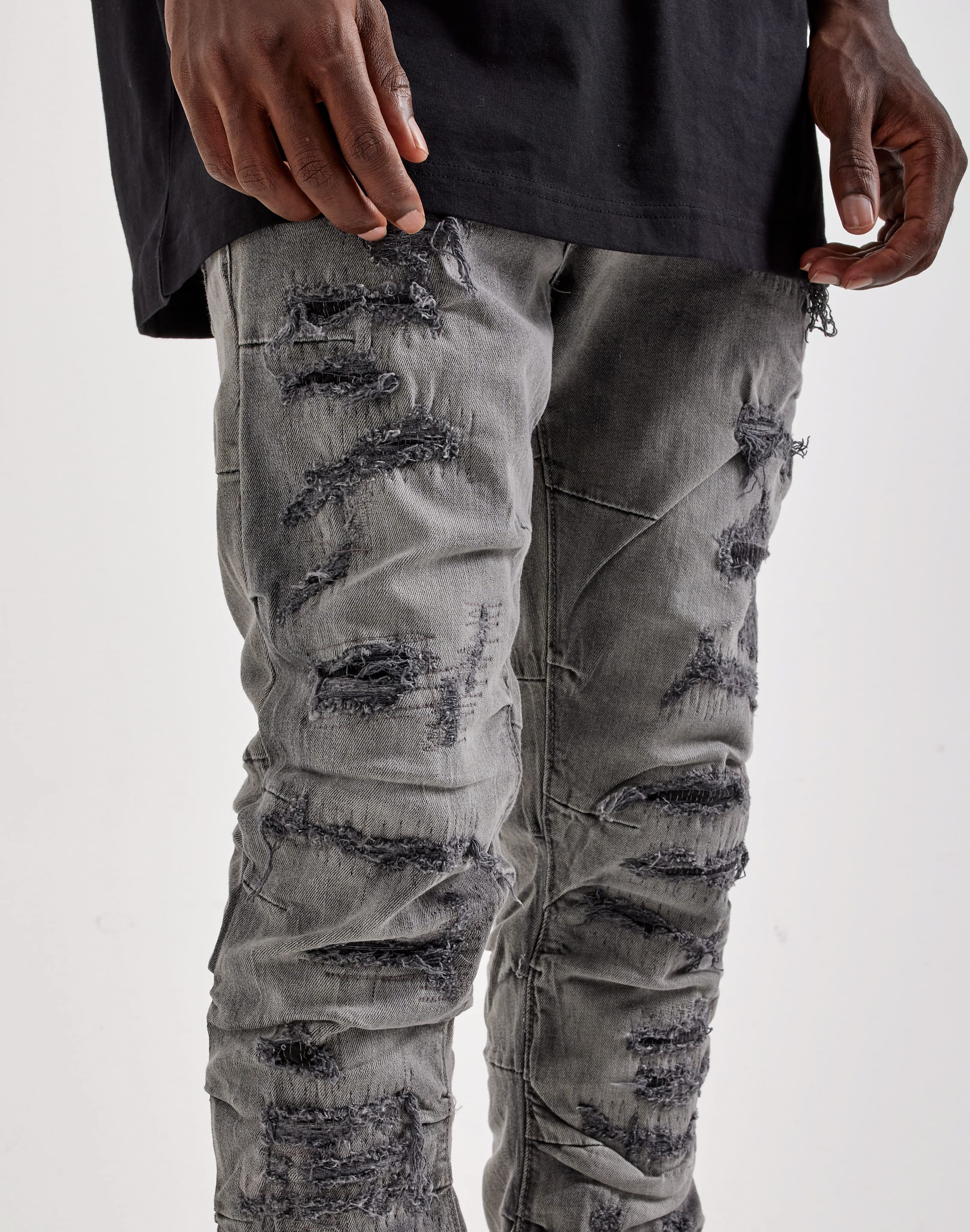 Photo of Jordan Craig Martin Stacked Distressed Denim Jeans