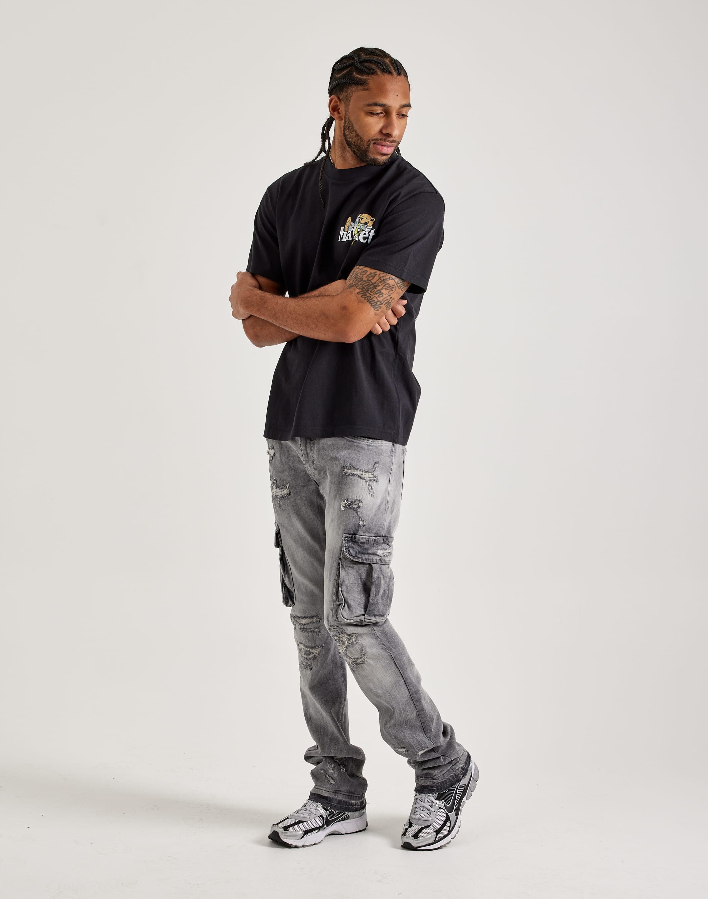 Jordan Craig  Stacked Flare Cargo Denim Jeans