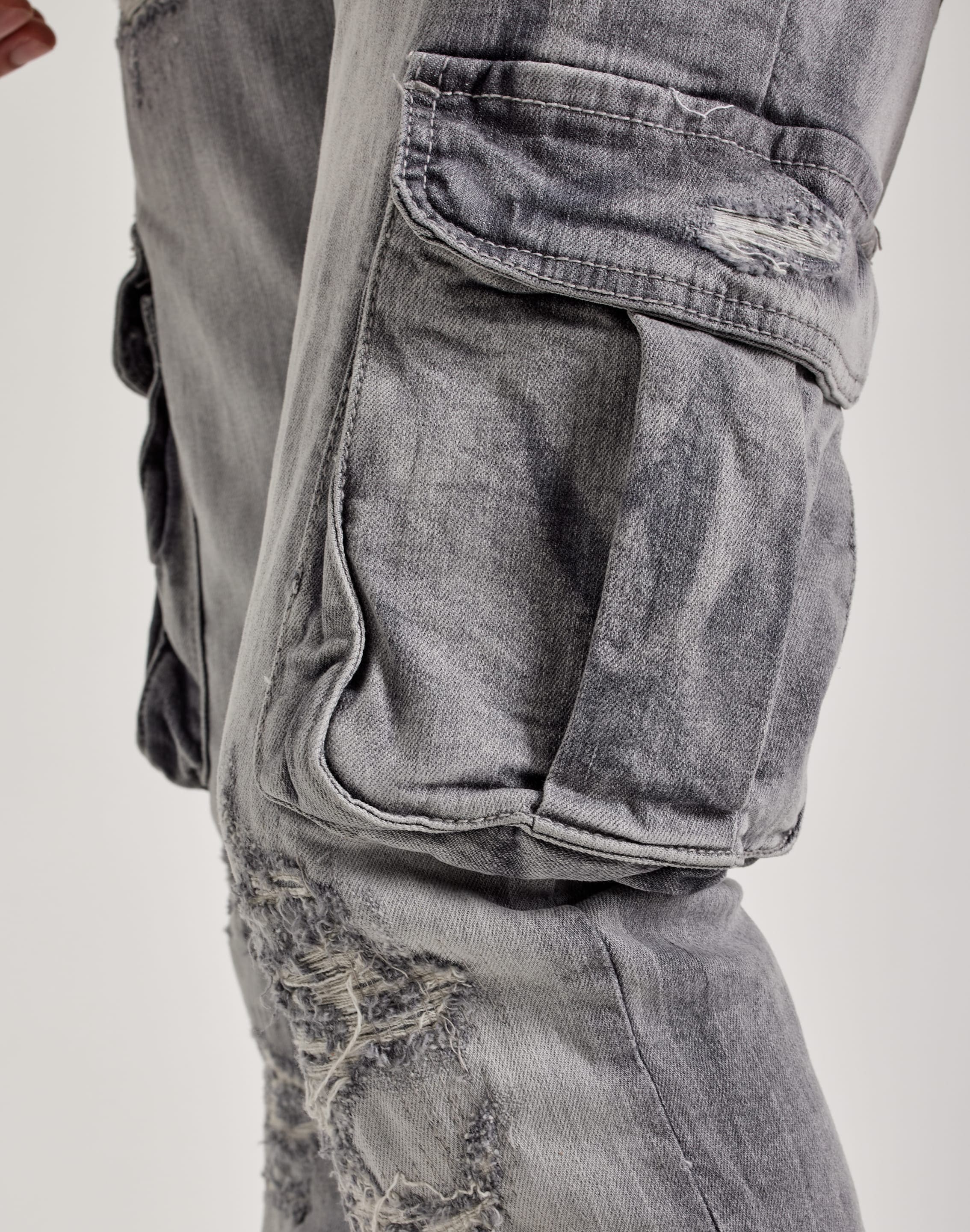 Jordan Craig  Stacked Flare Cargo Denim Jeans