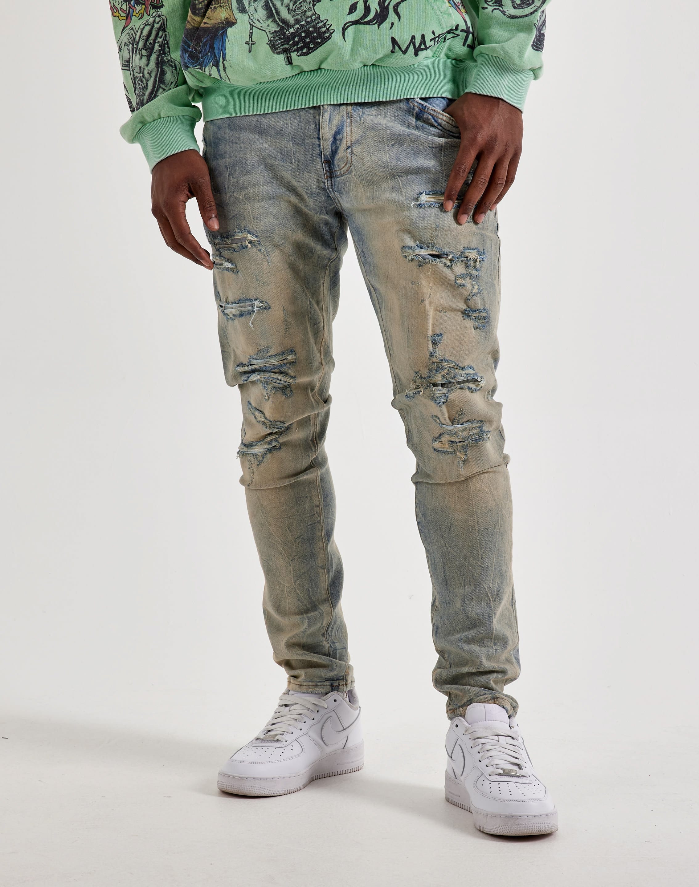 Photo of Jordan Craig  Distressed Slim Denim Jeans