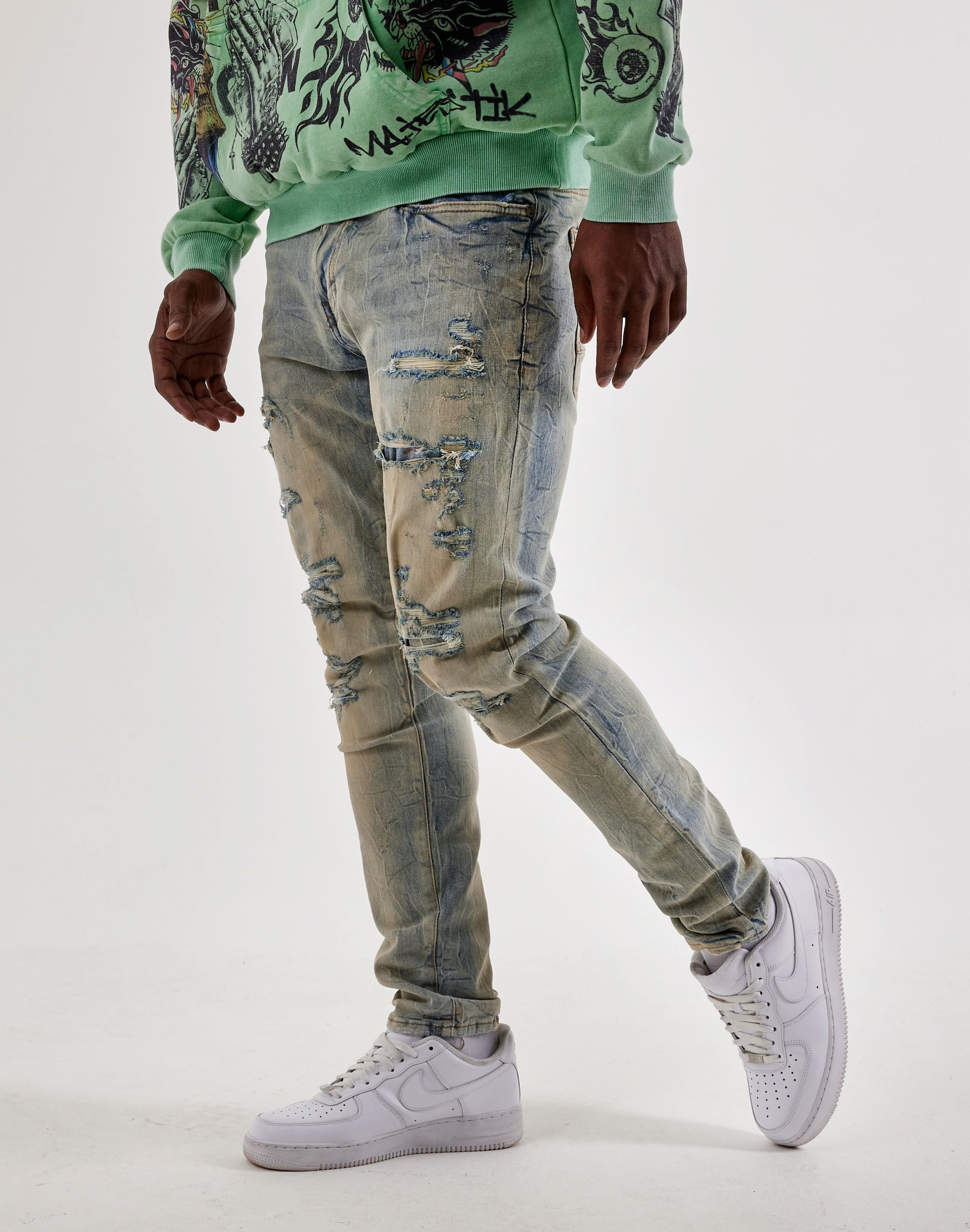 Photo of Jordan Craig  Distressed Slim Denim Jeans