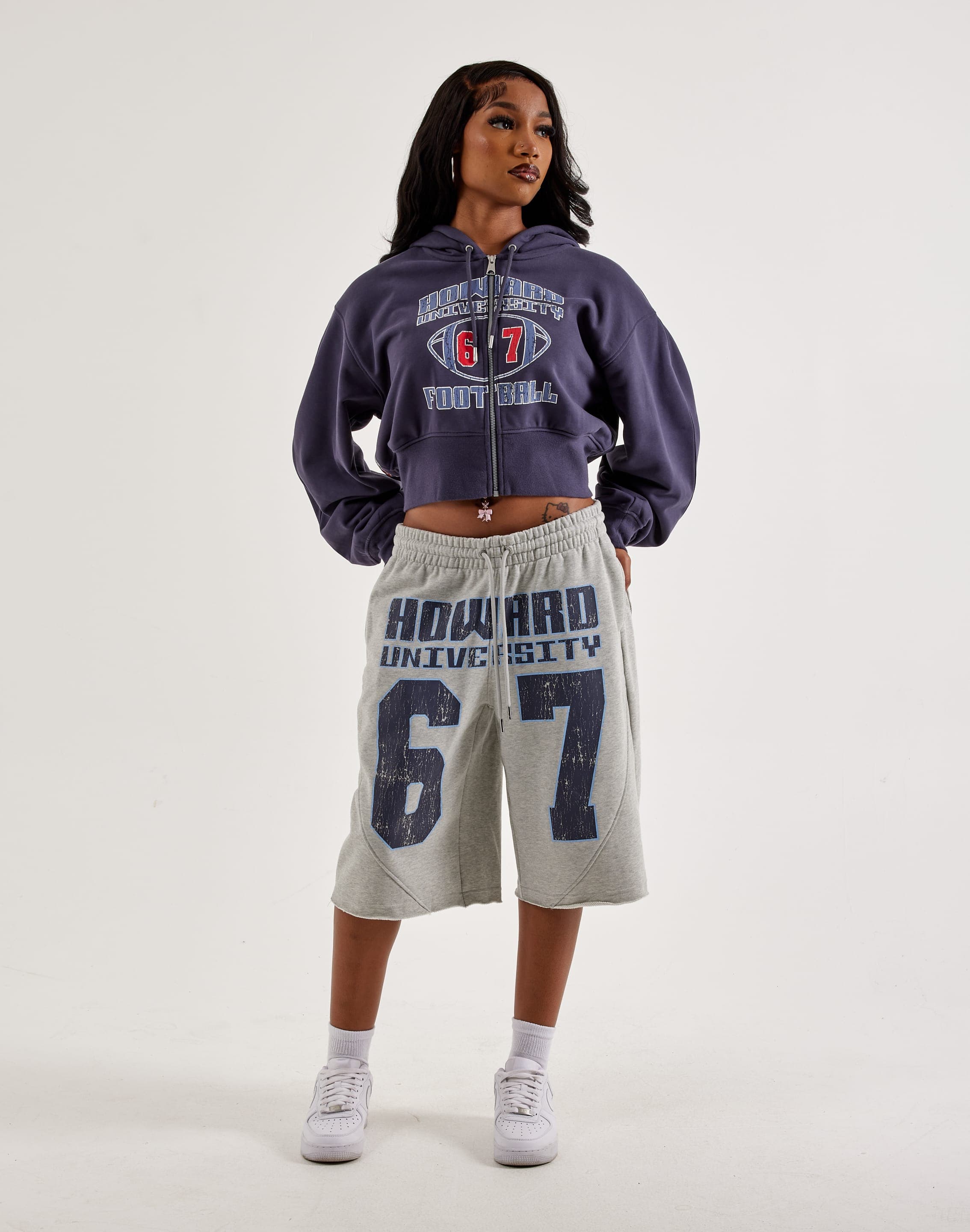 Photo of Jordan Howard University Flight Fleece Cropped Full-Zip Hoodie