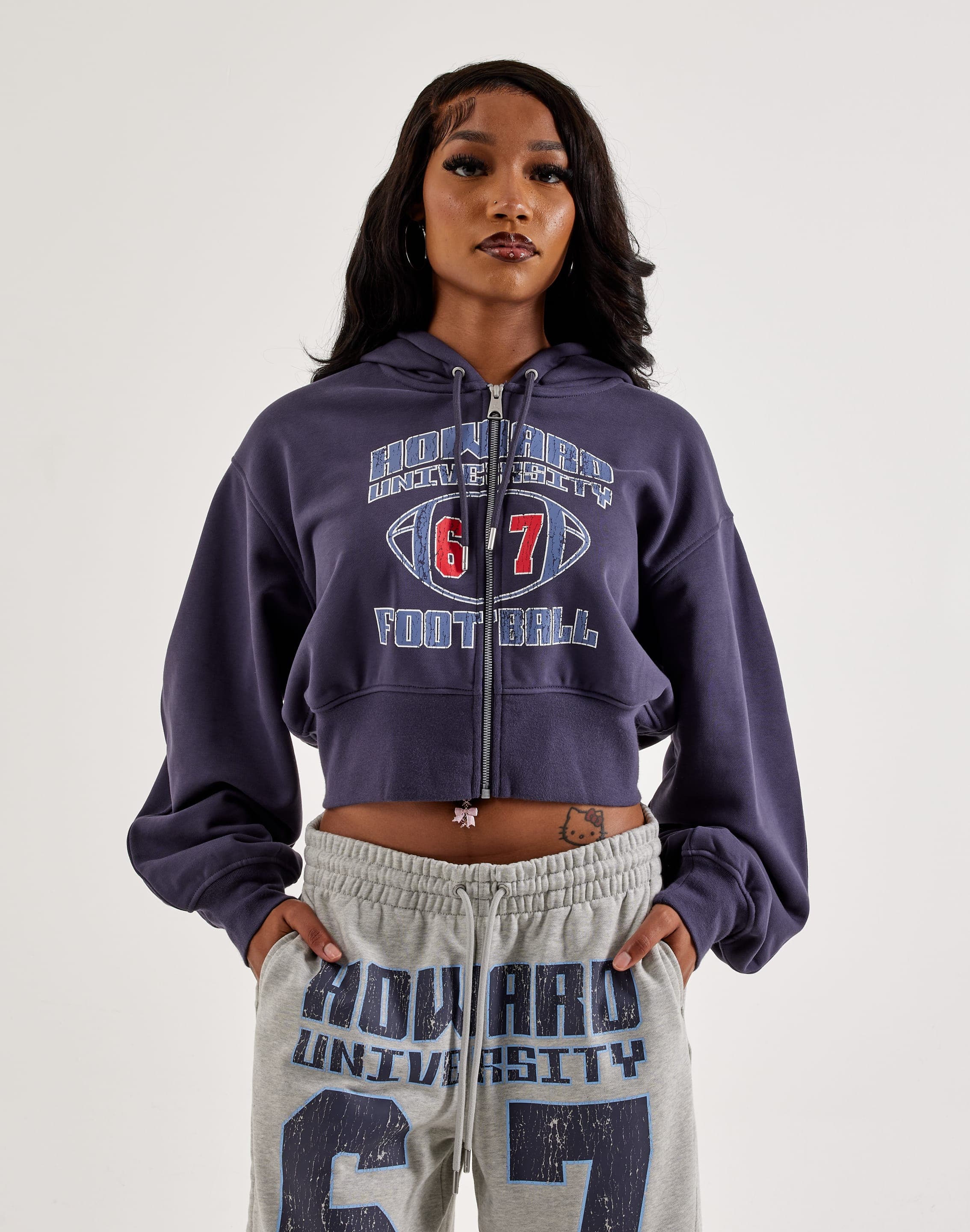 Photo of Jordan Howard University Flight Fleece Cropped Full-Zip Hoodie