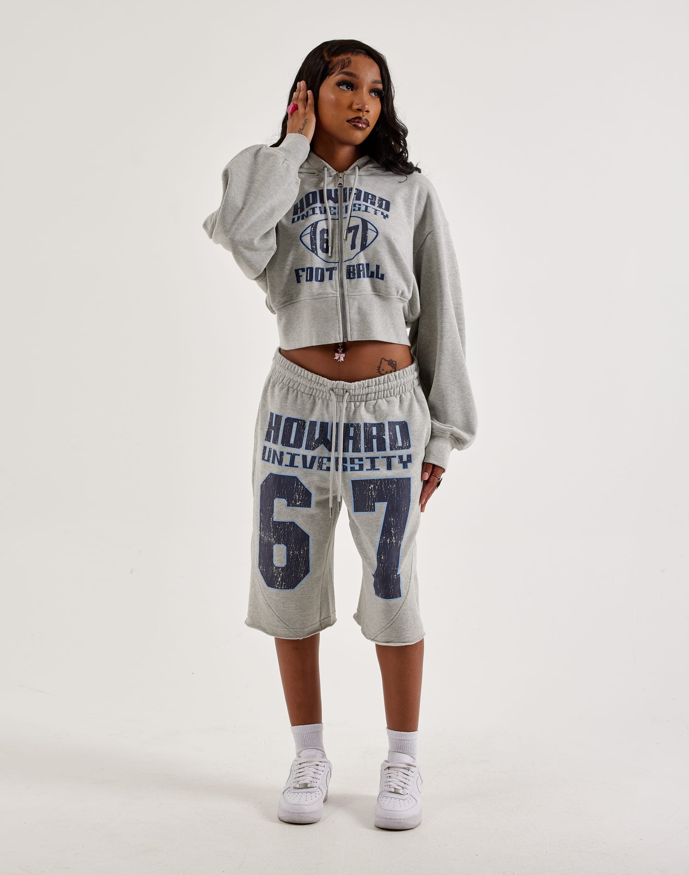 Photo of Jordan Howard University Flight Fleece Cropped Full-Zip Hoodie