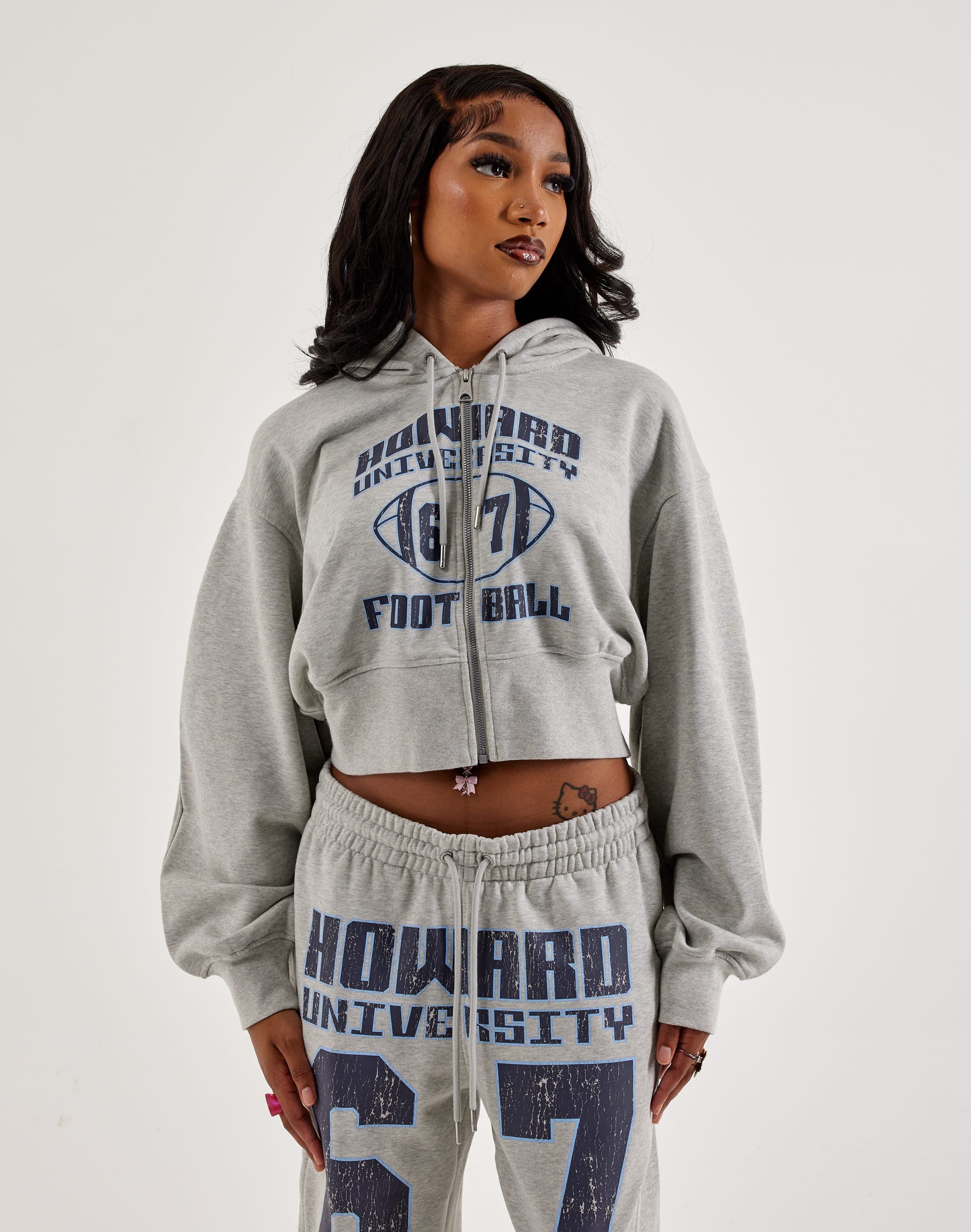 Photo of Jordan Howard University Flight Fleece Cropped Full-Zip Hoodie