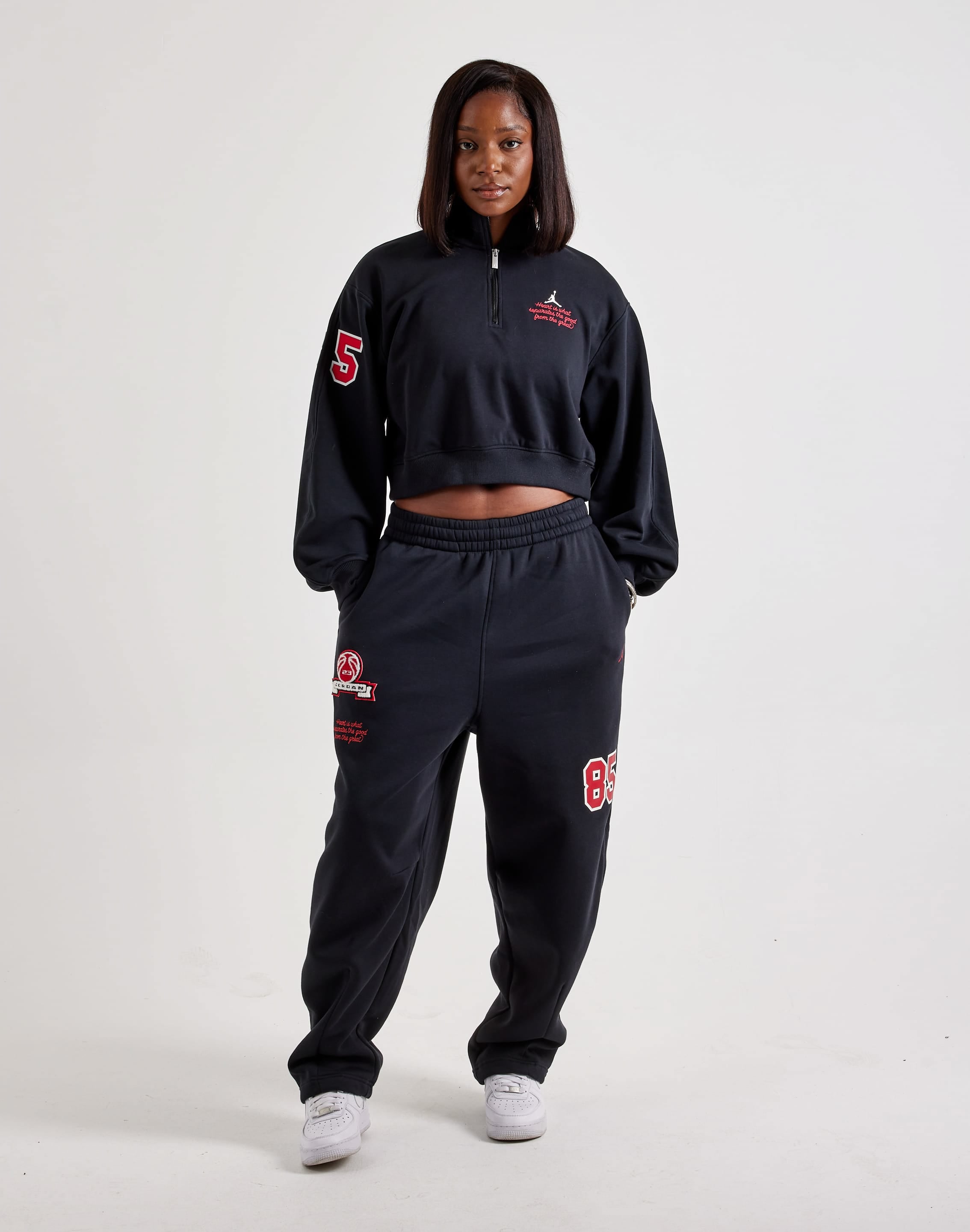Photo of Jordan  Brooklyn Fleece Cropped 1/4-Zip Top