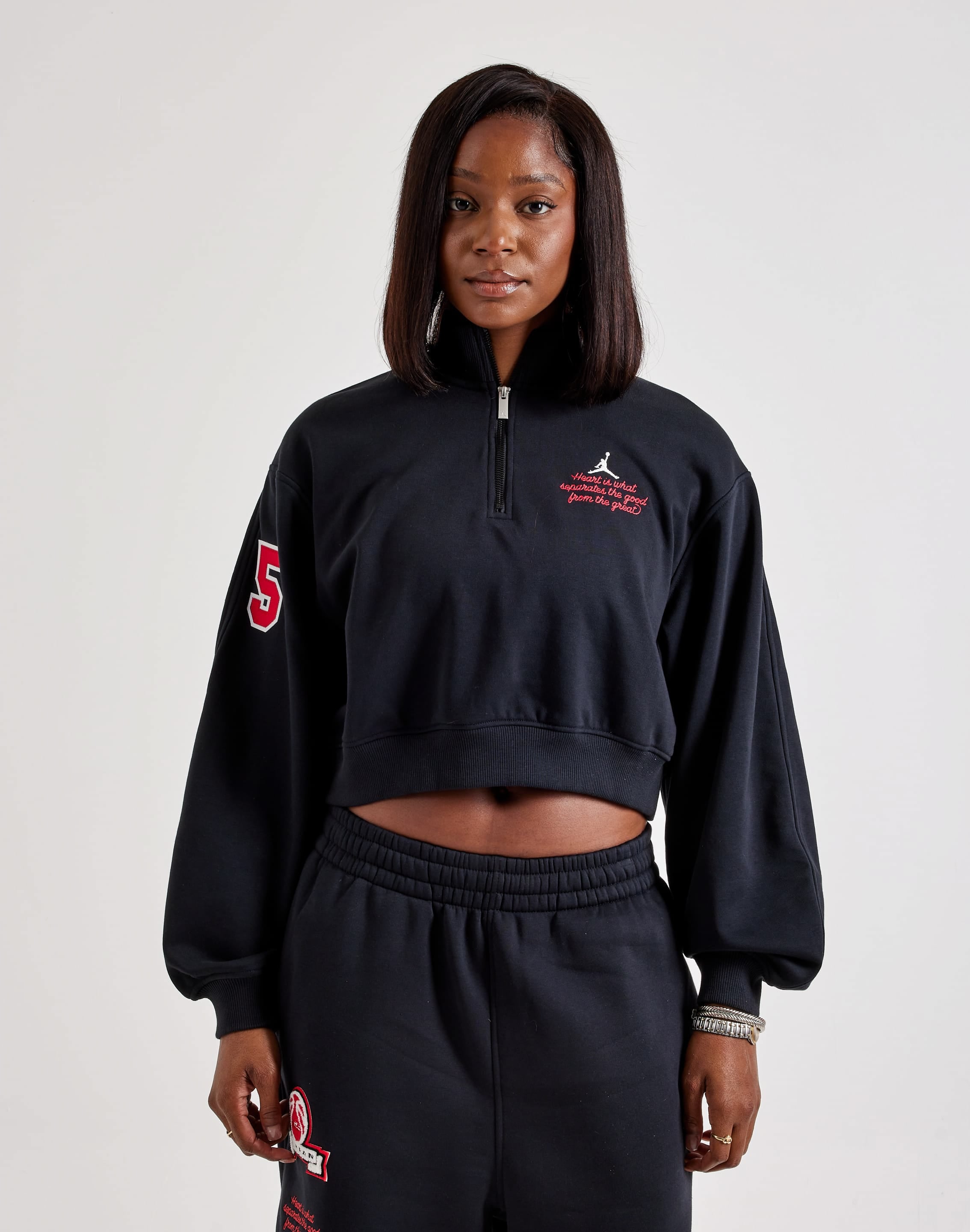 Photo of Jordan  Brooklyn Fleece Cropped 1/4-Zip Top
