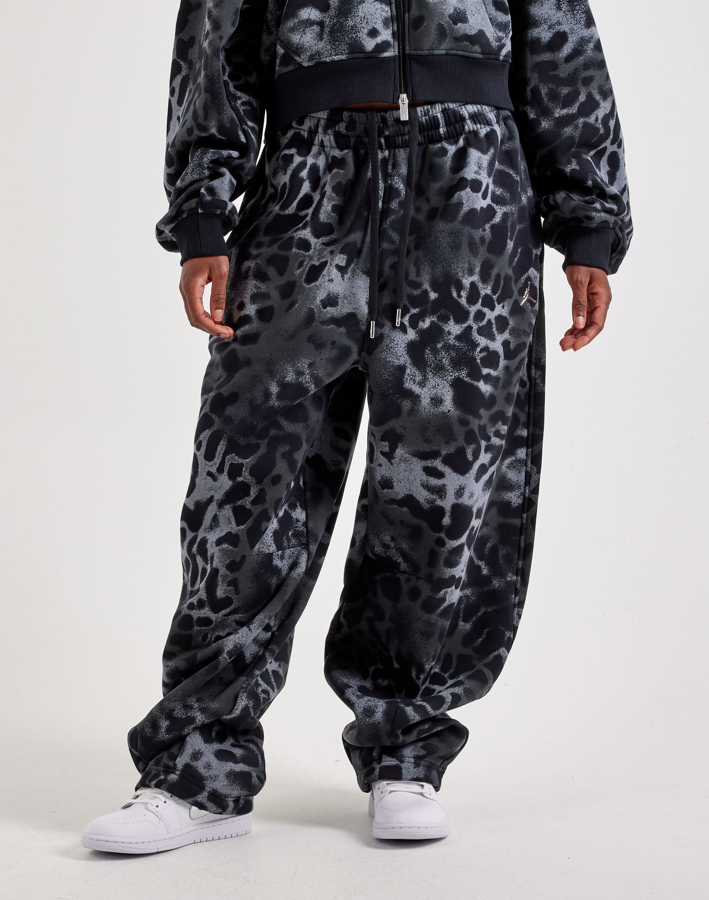 Photo of Jordan Brooklyn Fleece Animal Print Wide Leg Pants