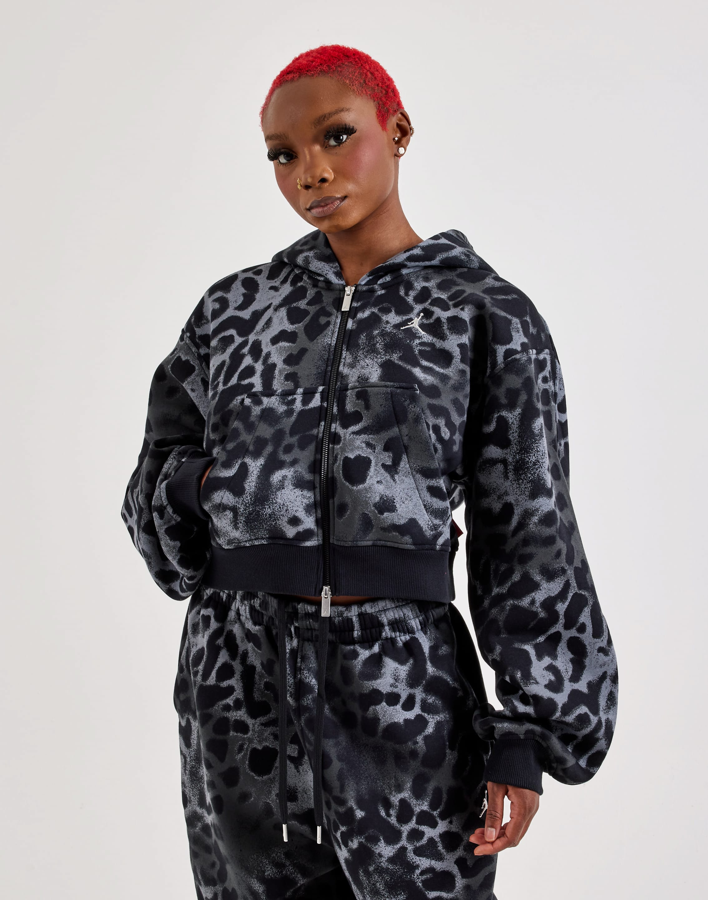 Photo of Jordan Brooklyn Fleece Animal Print Full-Zip Hoodie