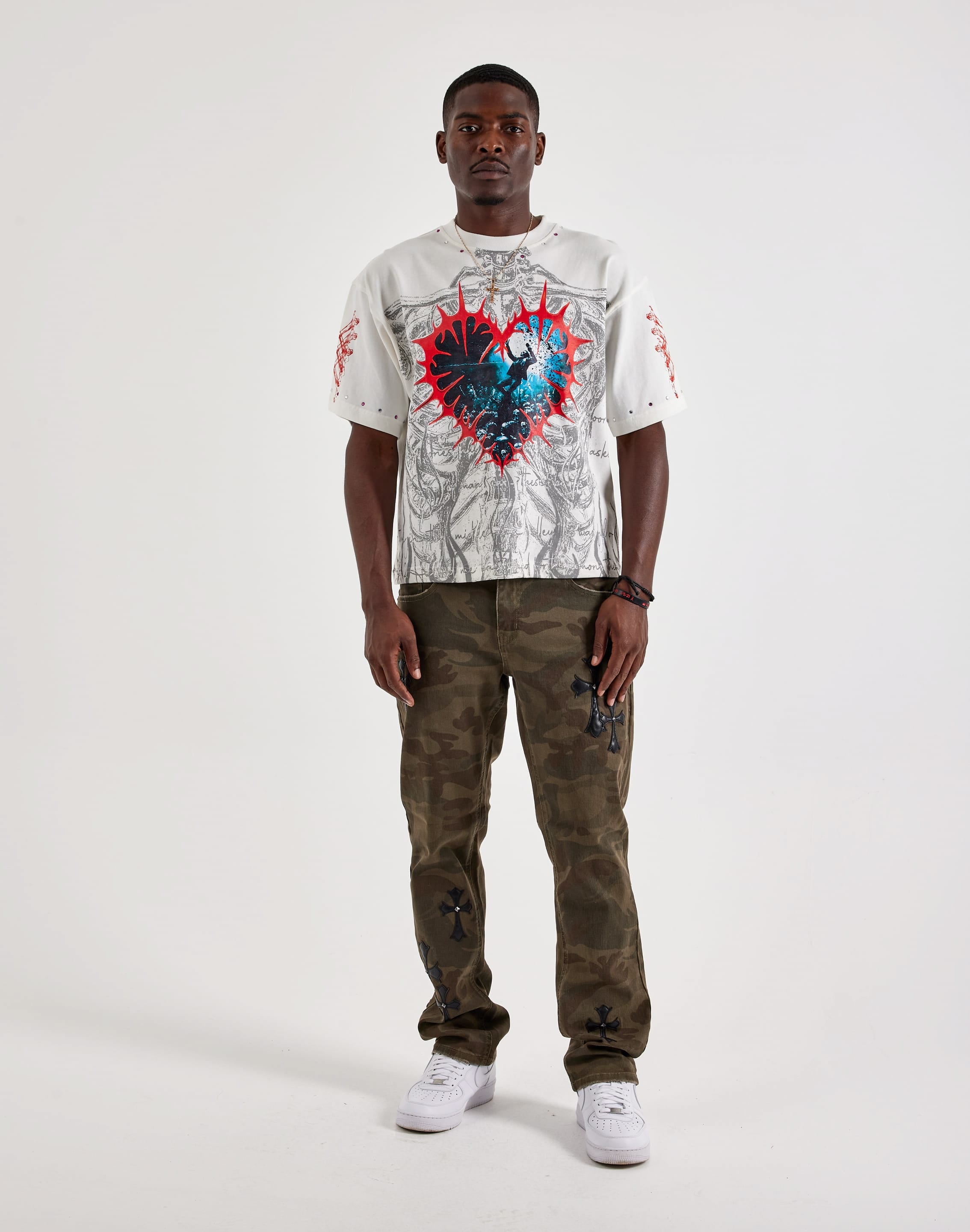 Photo of Kilogram Applique Cross Camo Straight Pants