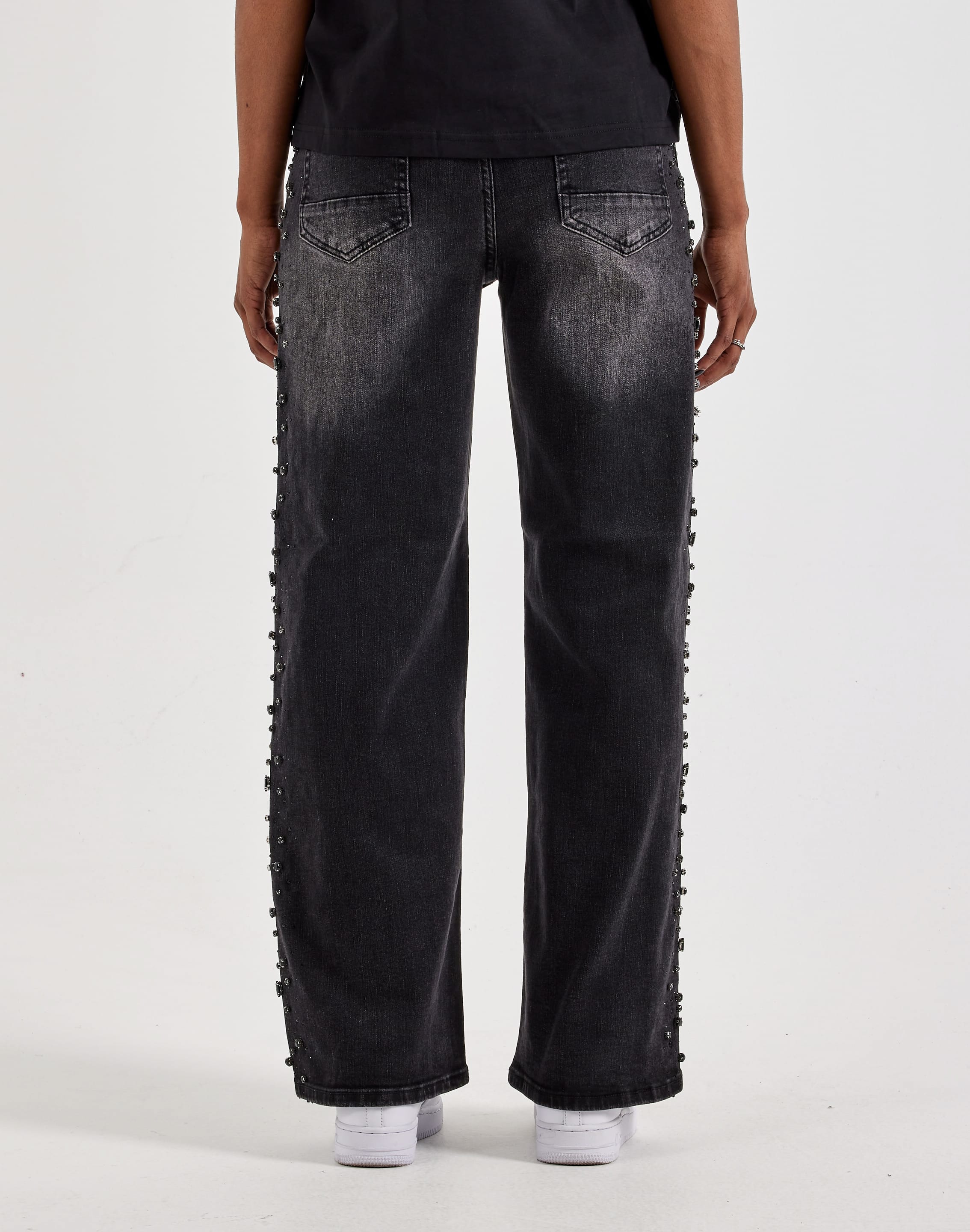 Photo of Kilogram Sideseam Jewel Rhinestone Straight Denim Jeans