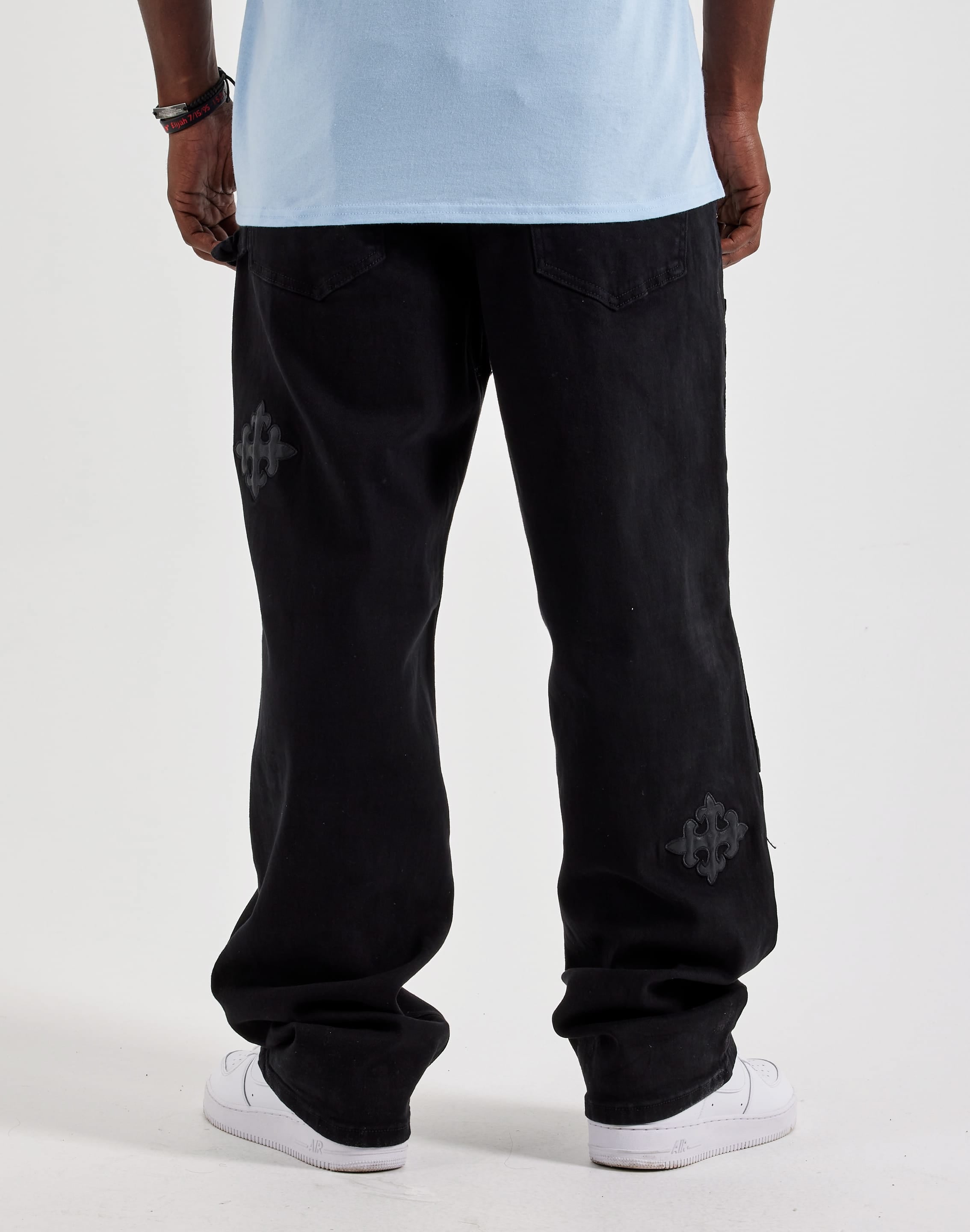 Photo of Kilogram Applique Cross Double-Knee Utility Straight Pants
