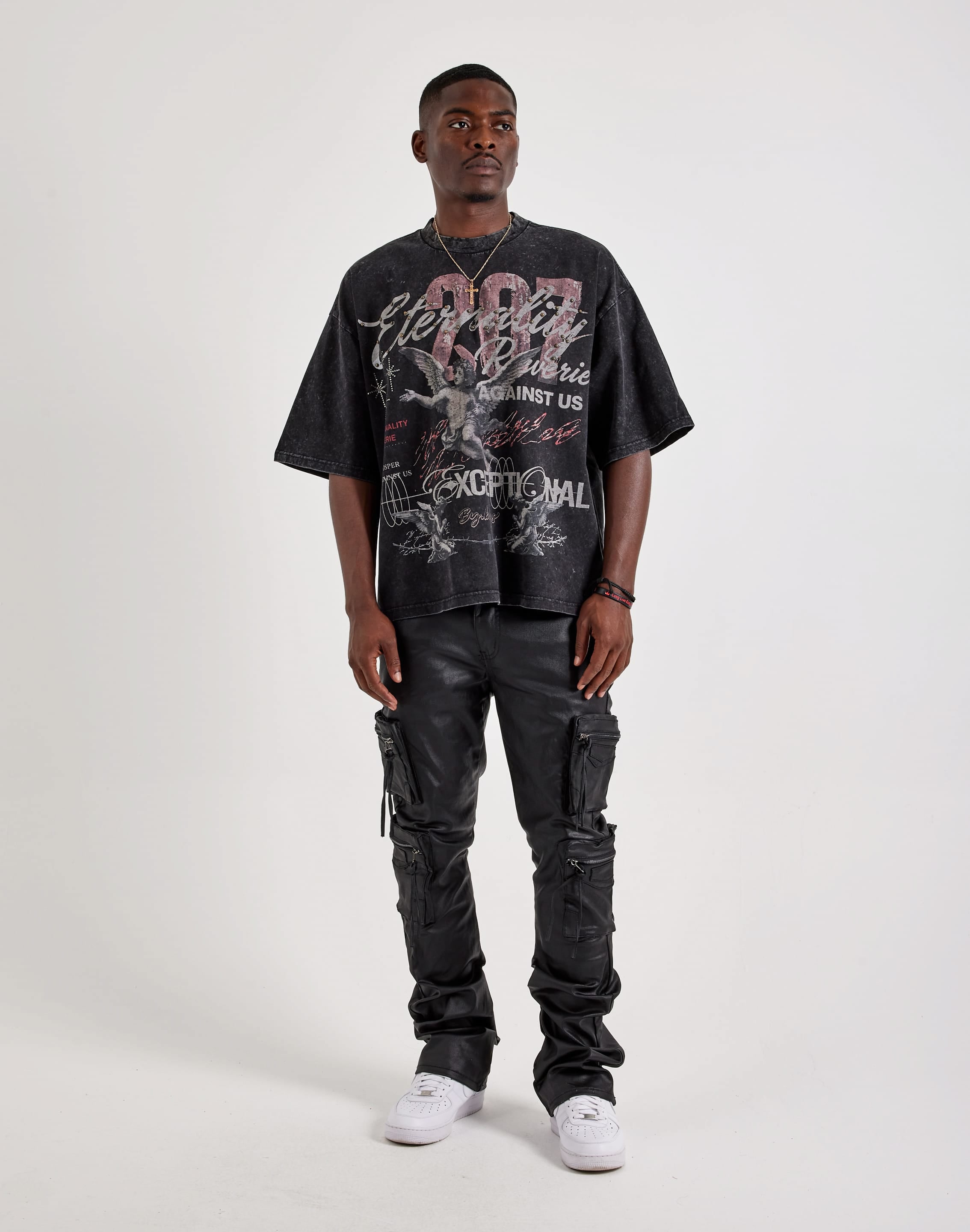 Photo of Kindred Flared Cargo Waxed Denim Jeans