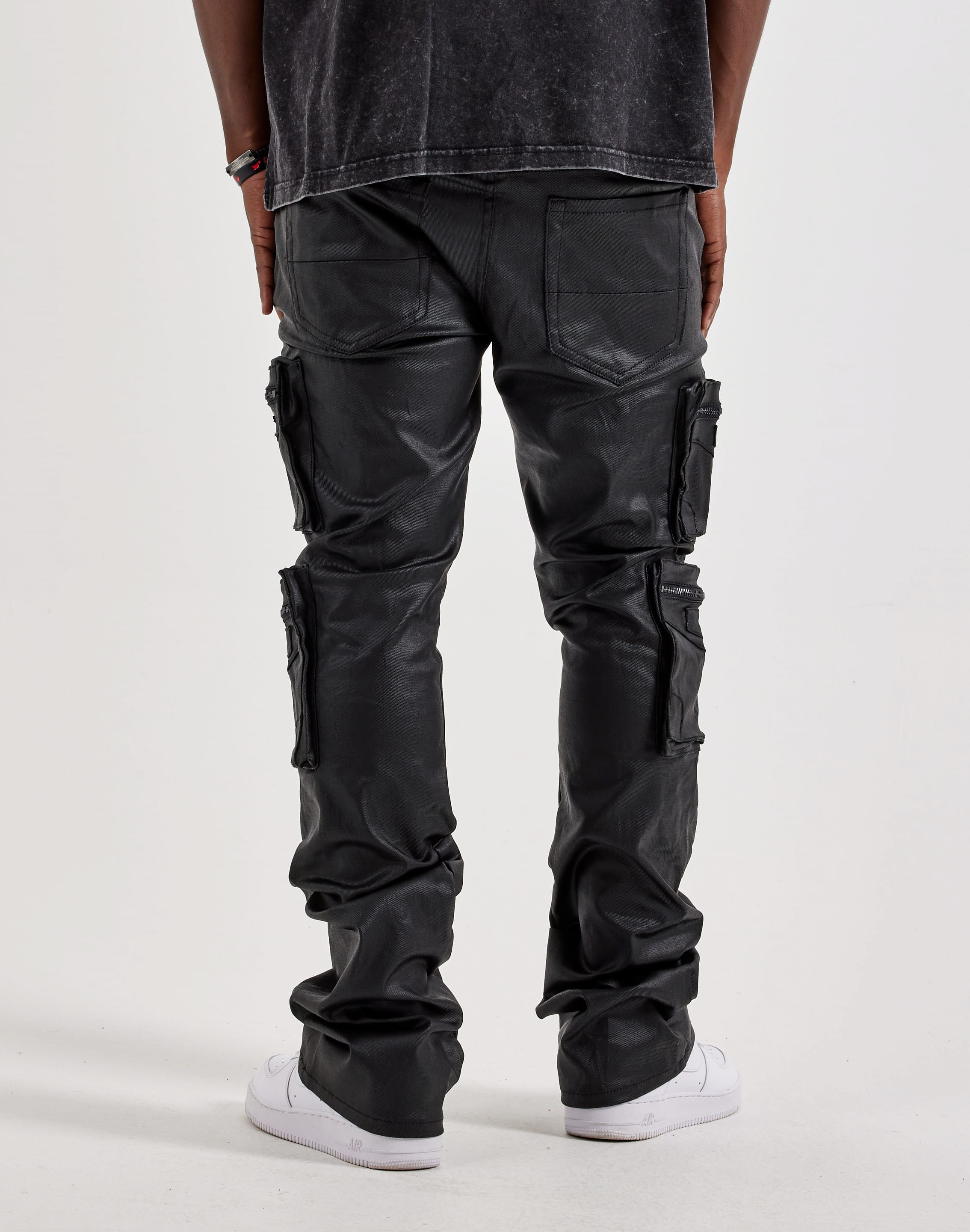 Photo of Kindred Flared Cargo Waxed Denim Jeans