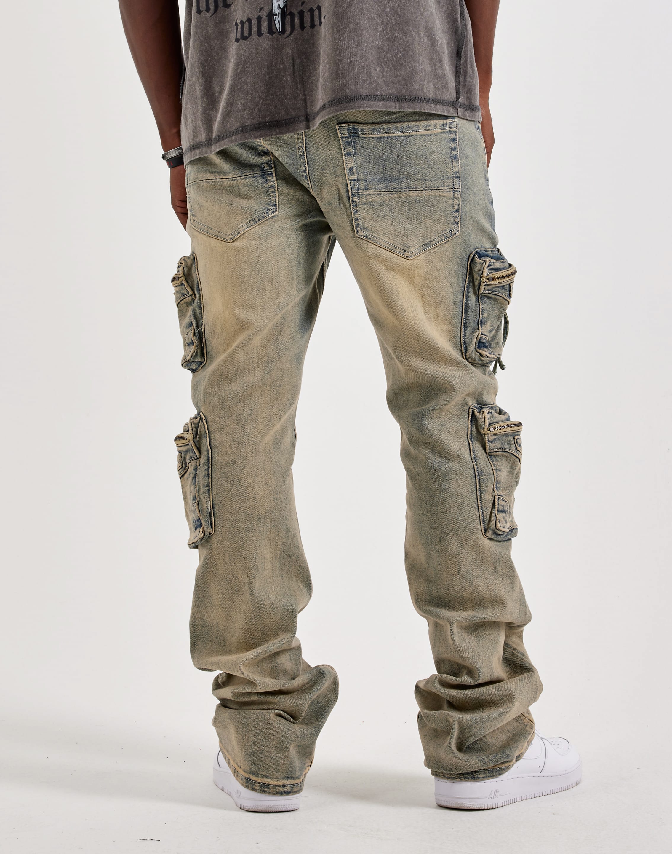 Photo of Kindred Flared Cargo Denim Jeans