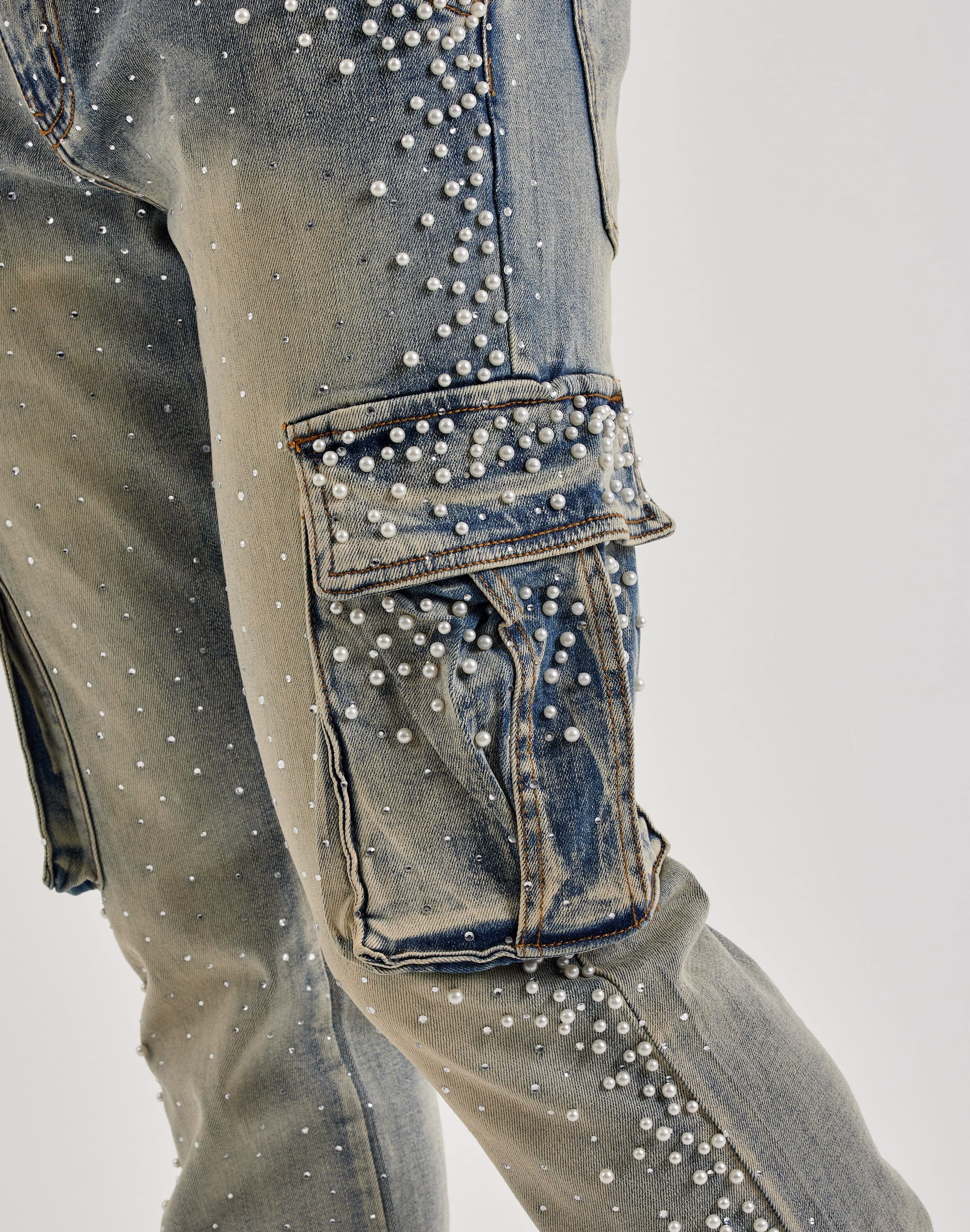 Photo of Kindred Pearl Stacked Cargo Denim Jeans