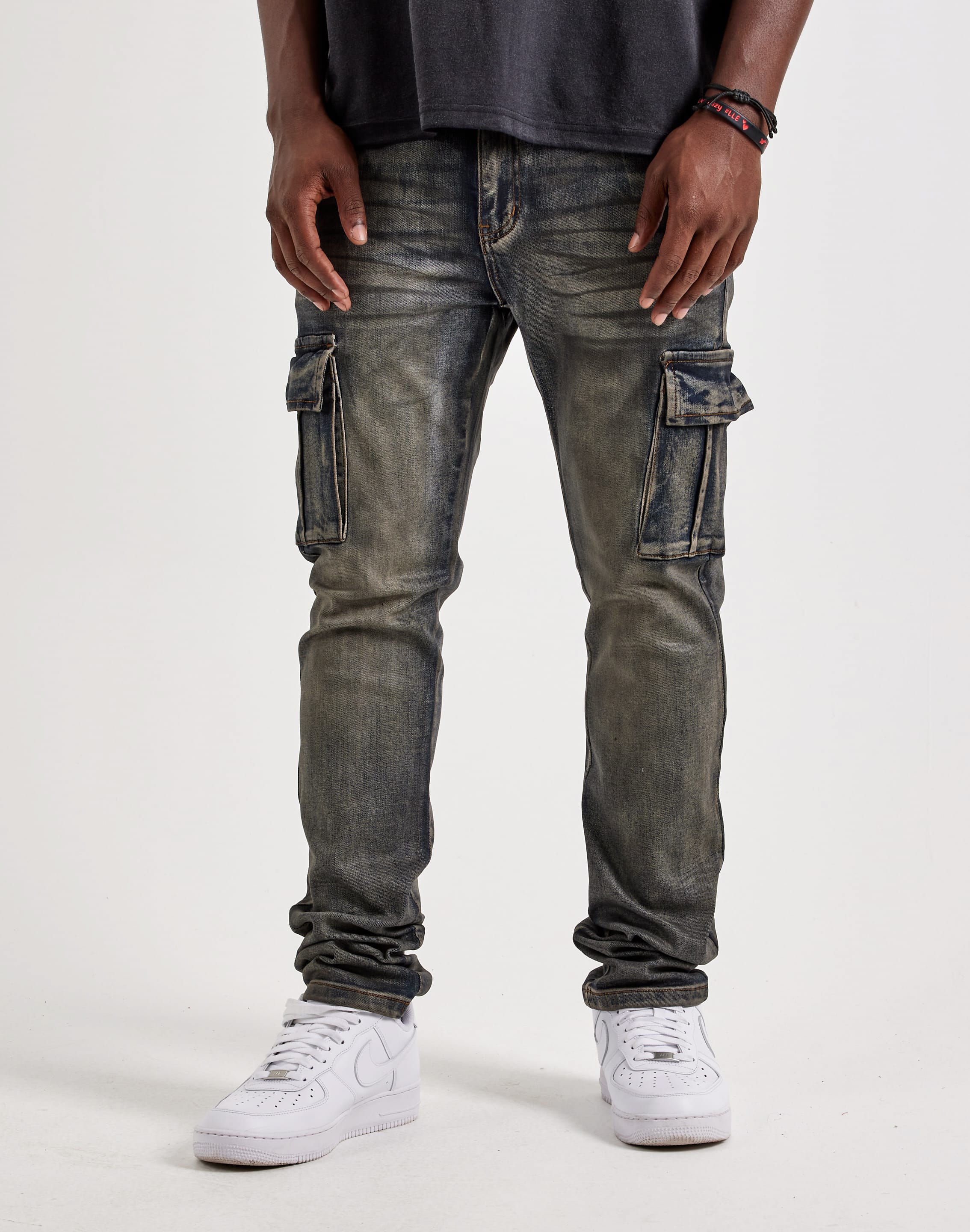 Photo of Kindred Slim Waxed Denim Cargo Jeans