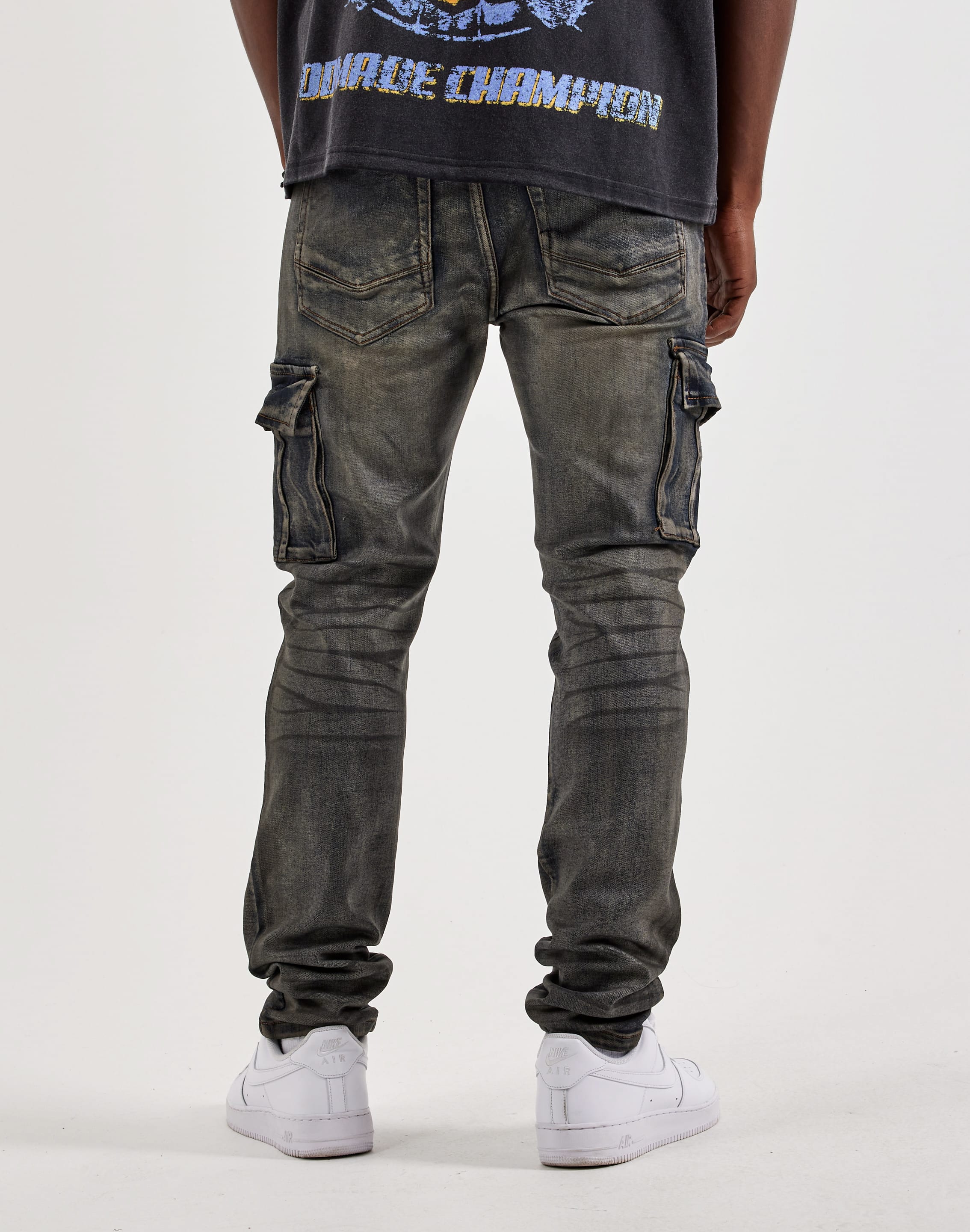 Photo of Kindred Slim Waxed Denim Cargo Jeans
