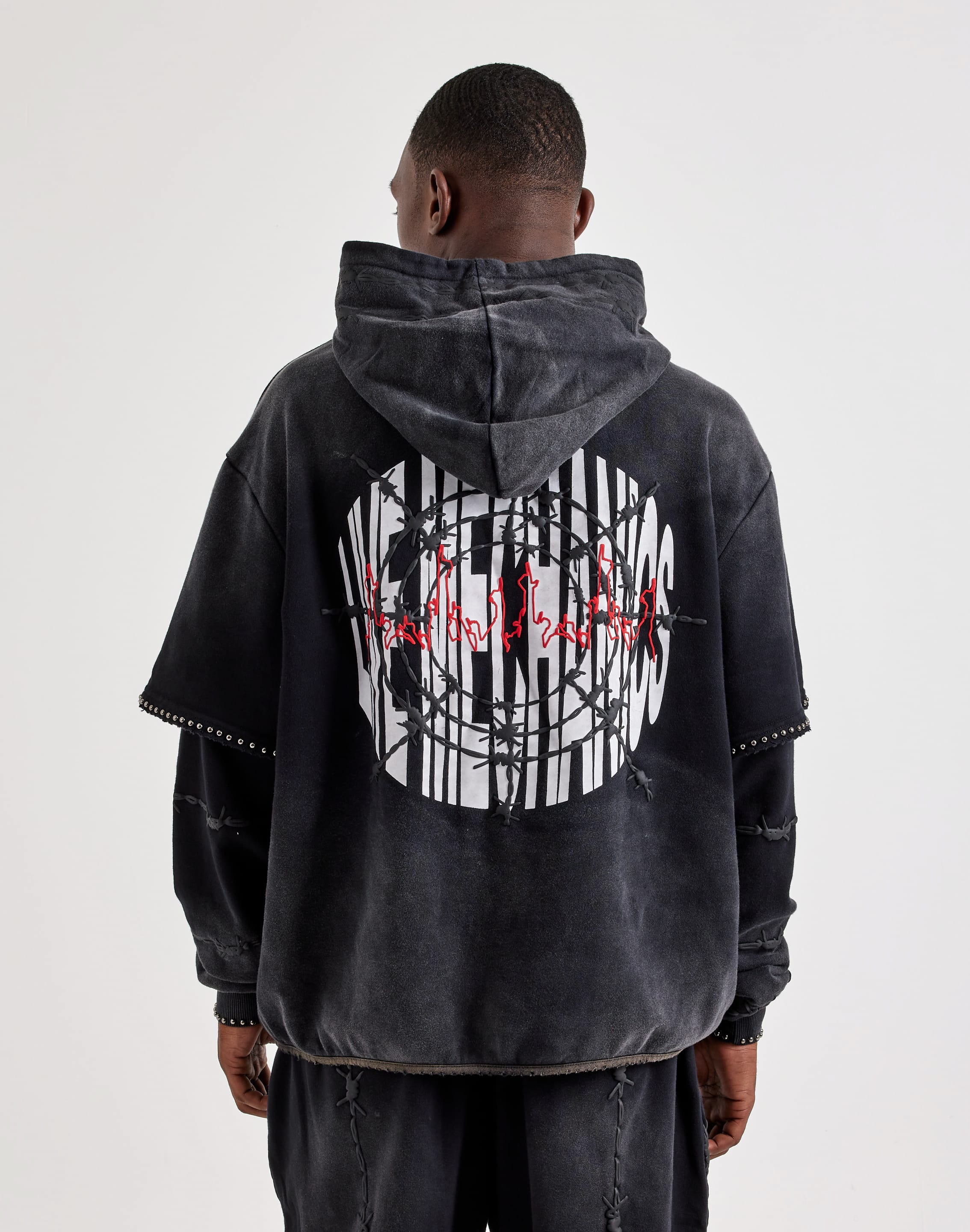 Live Mechanics Crowd Control Layered Pullover Fleece Hoodie, image 2 of 4