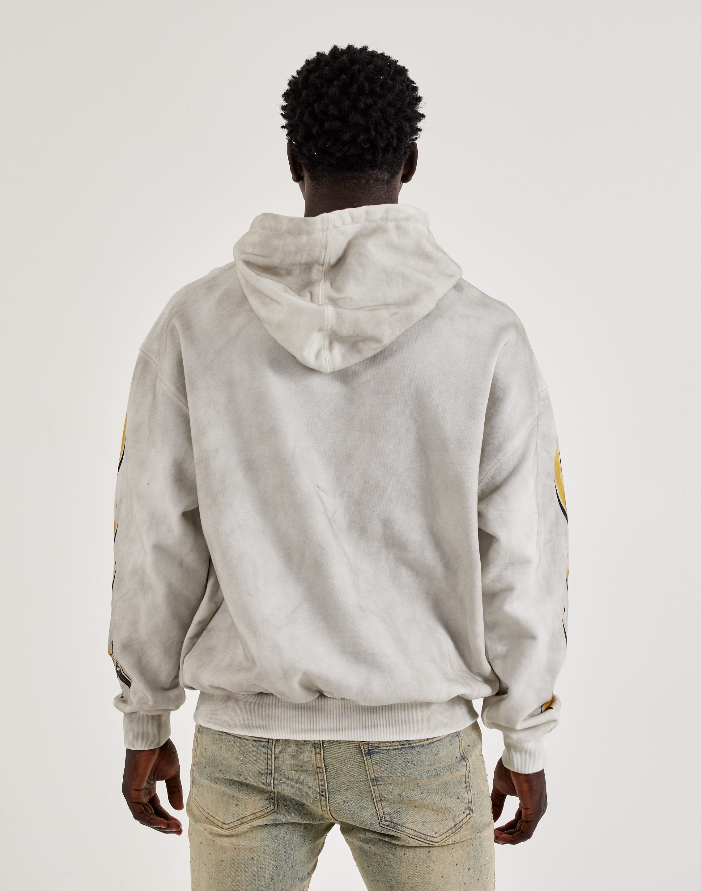 Majestik Floral Skull Rhinestone Fleece Hoodie