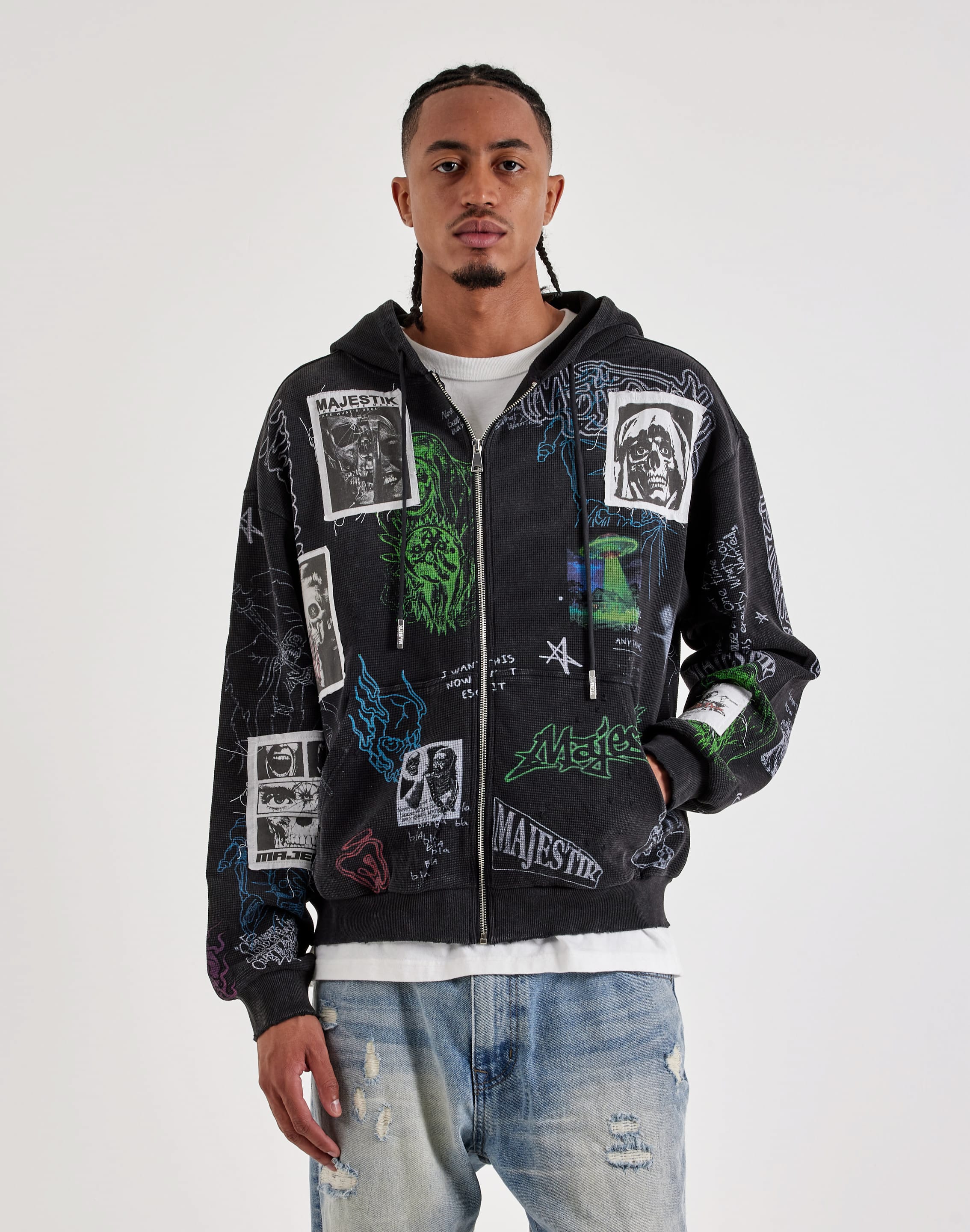 Photo of Majestik Mind Lost Full-Zip Thermal Hoodie