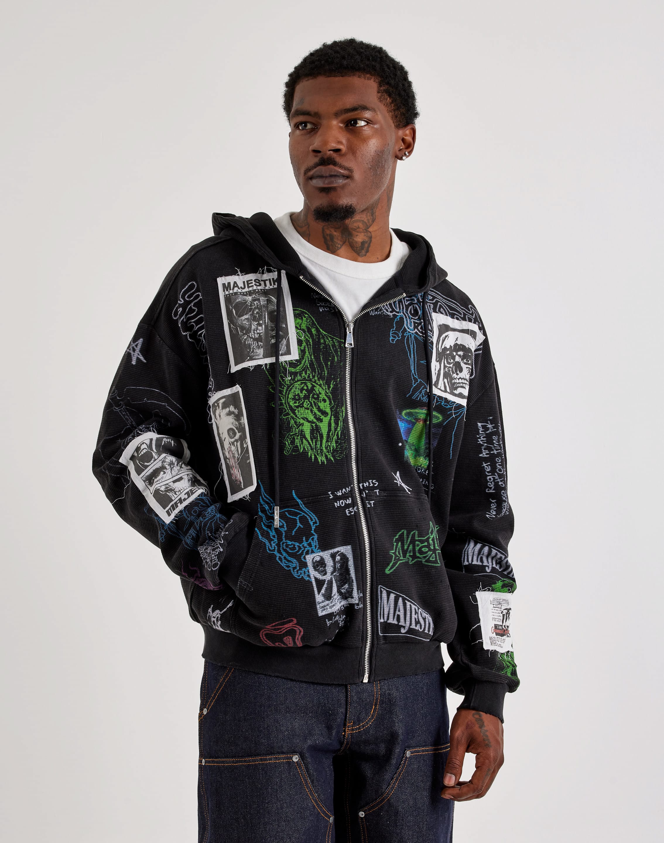 Majestik Mind Lost Full-Zip Thermal Hoodie, image 1 of 4
