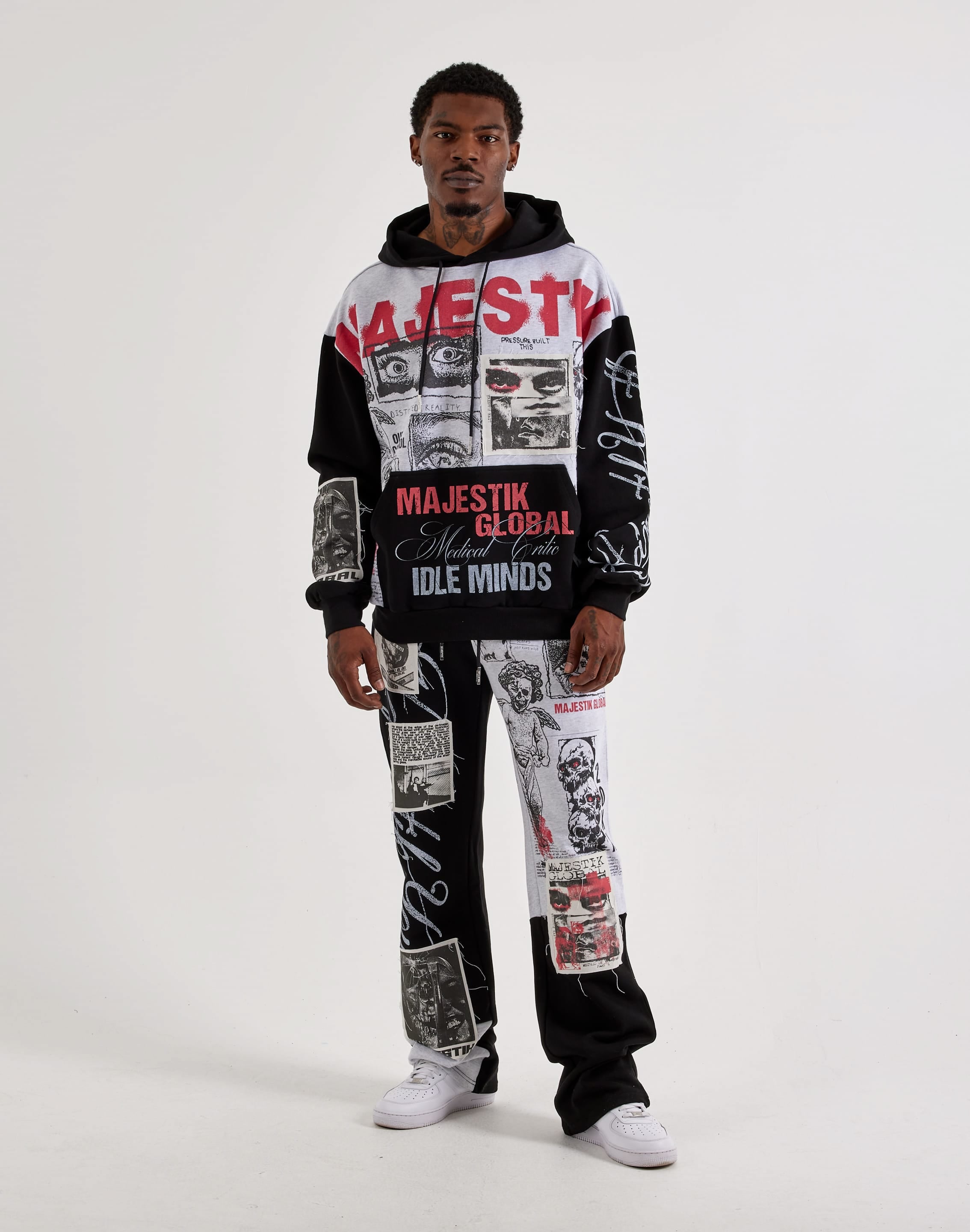 Majestik Idle Minds Pullover Fleece Hoodie, image 6 of 6